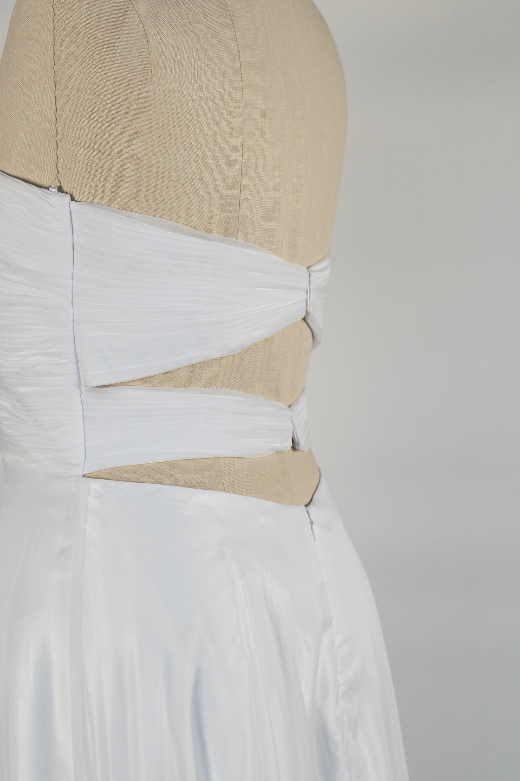 White Strapless Full Length Dress