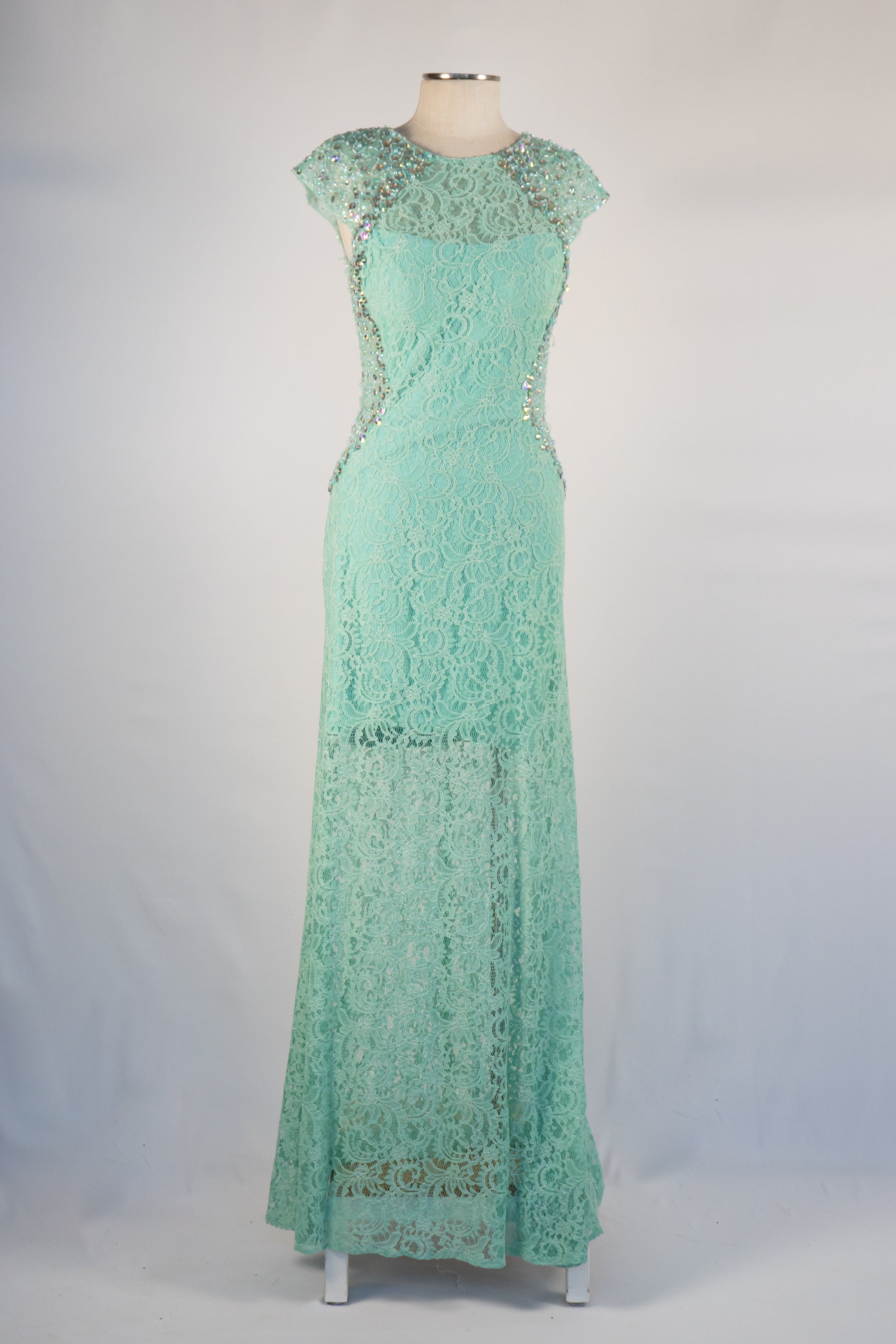 Mint Green Lace Multi-Length Dress