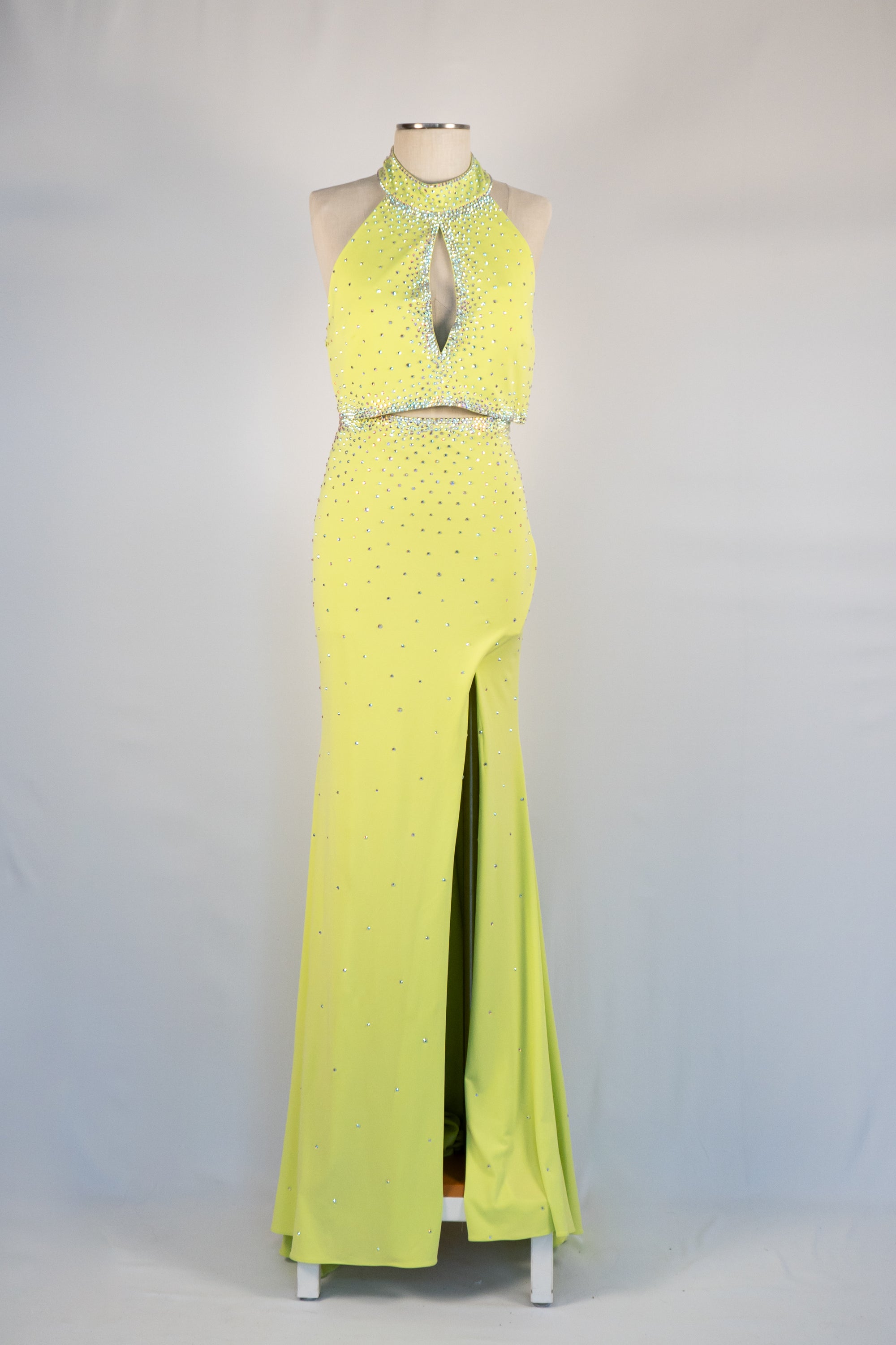 Lime Green & Studded 2-Piece Dress