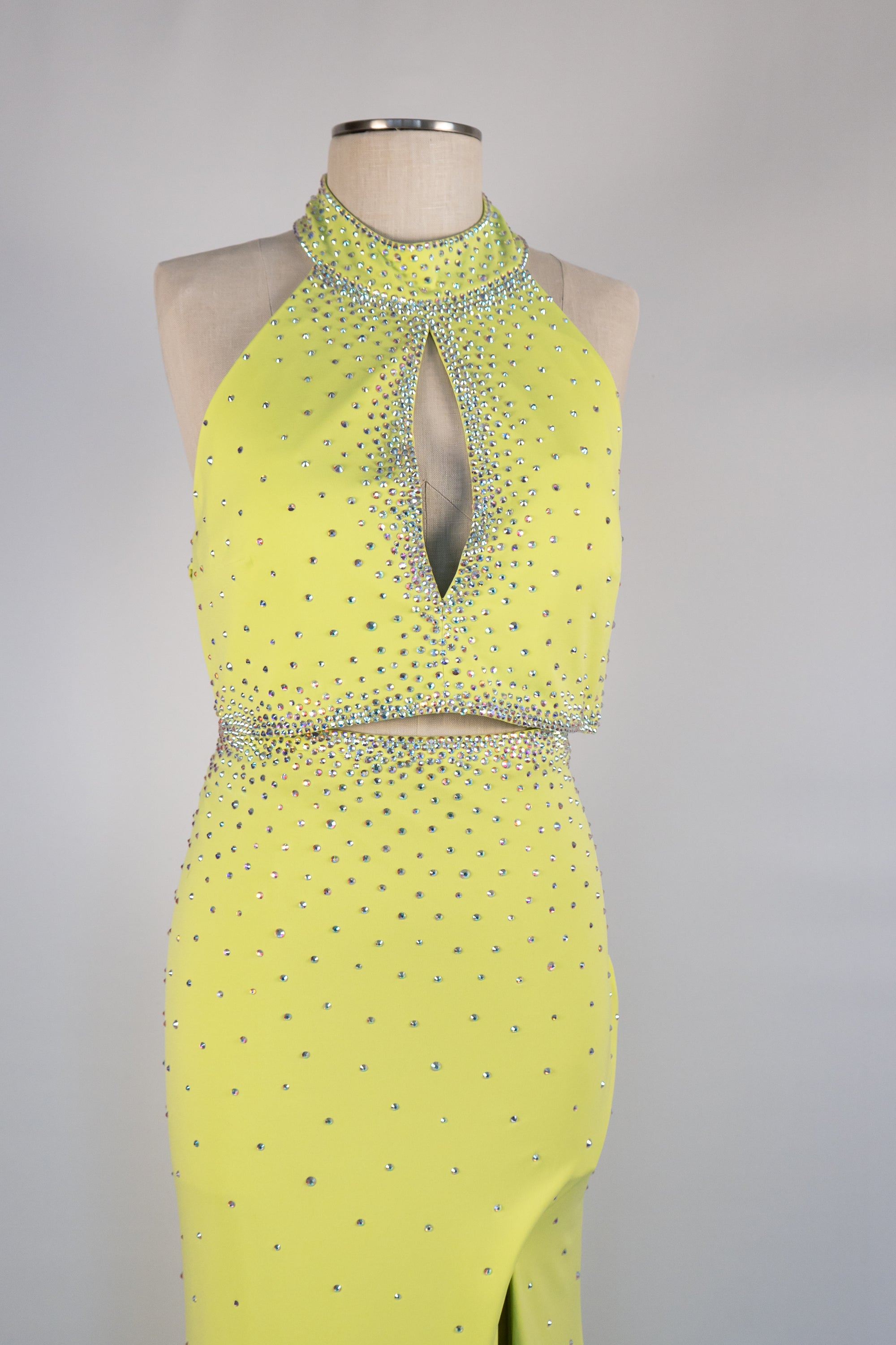 Lime Green & Studded 2-Piece Dress