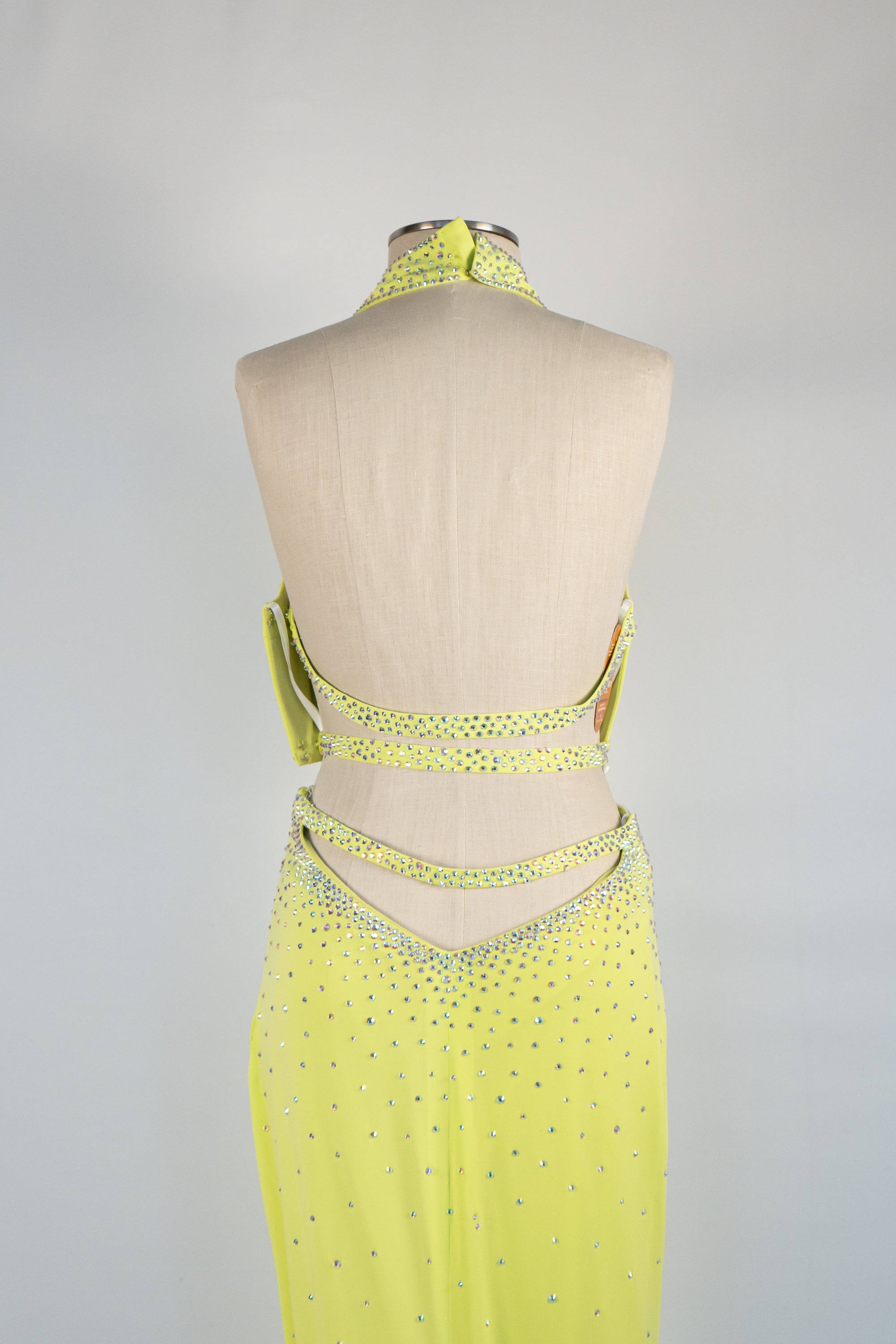 Lime Green & Studded 2-Piece Dress