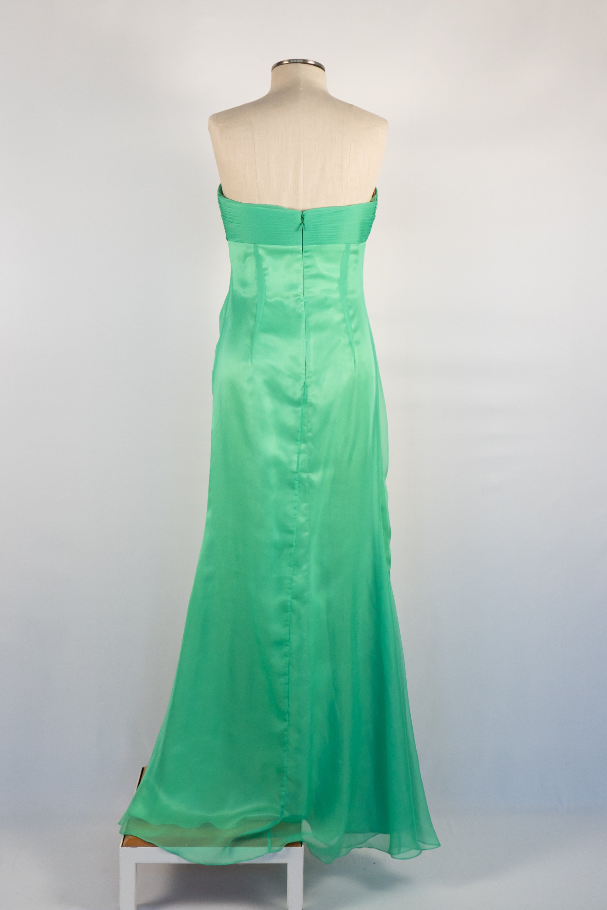 Green Strapless Full Length Dress