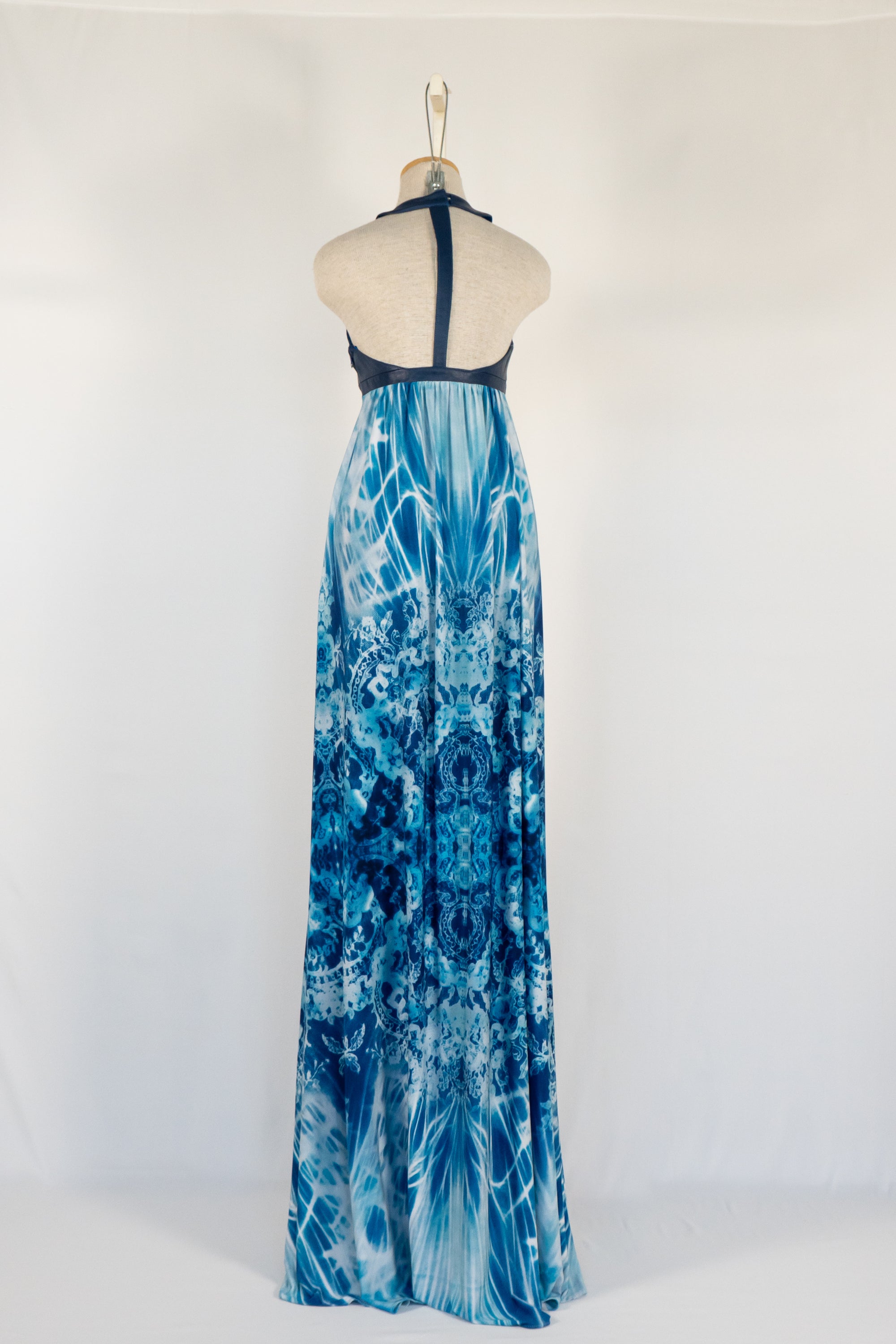 Blue Tye-Dye Full Length Dress