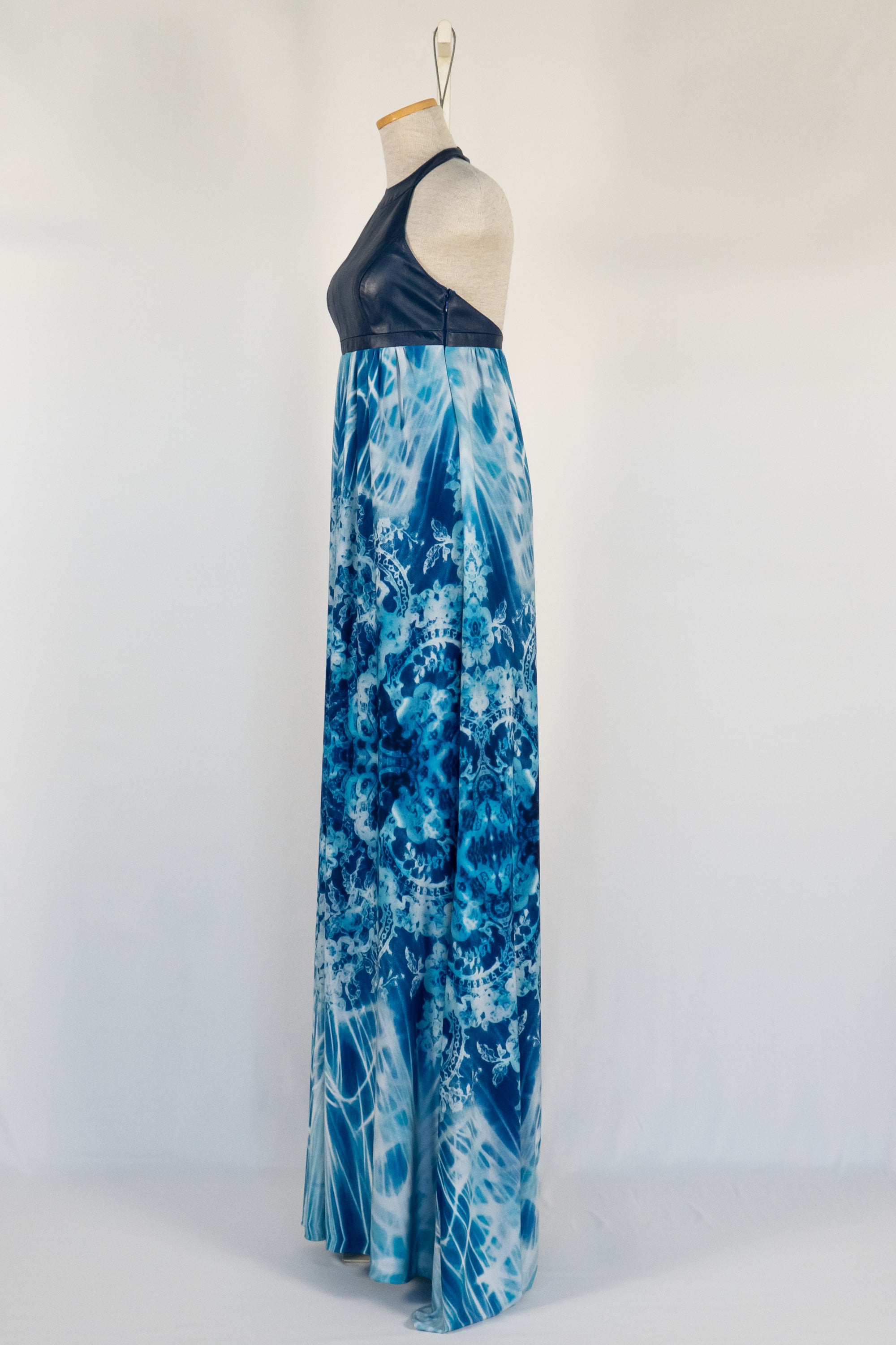 Blue Tye-Dye Full Length Dress