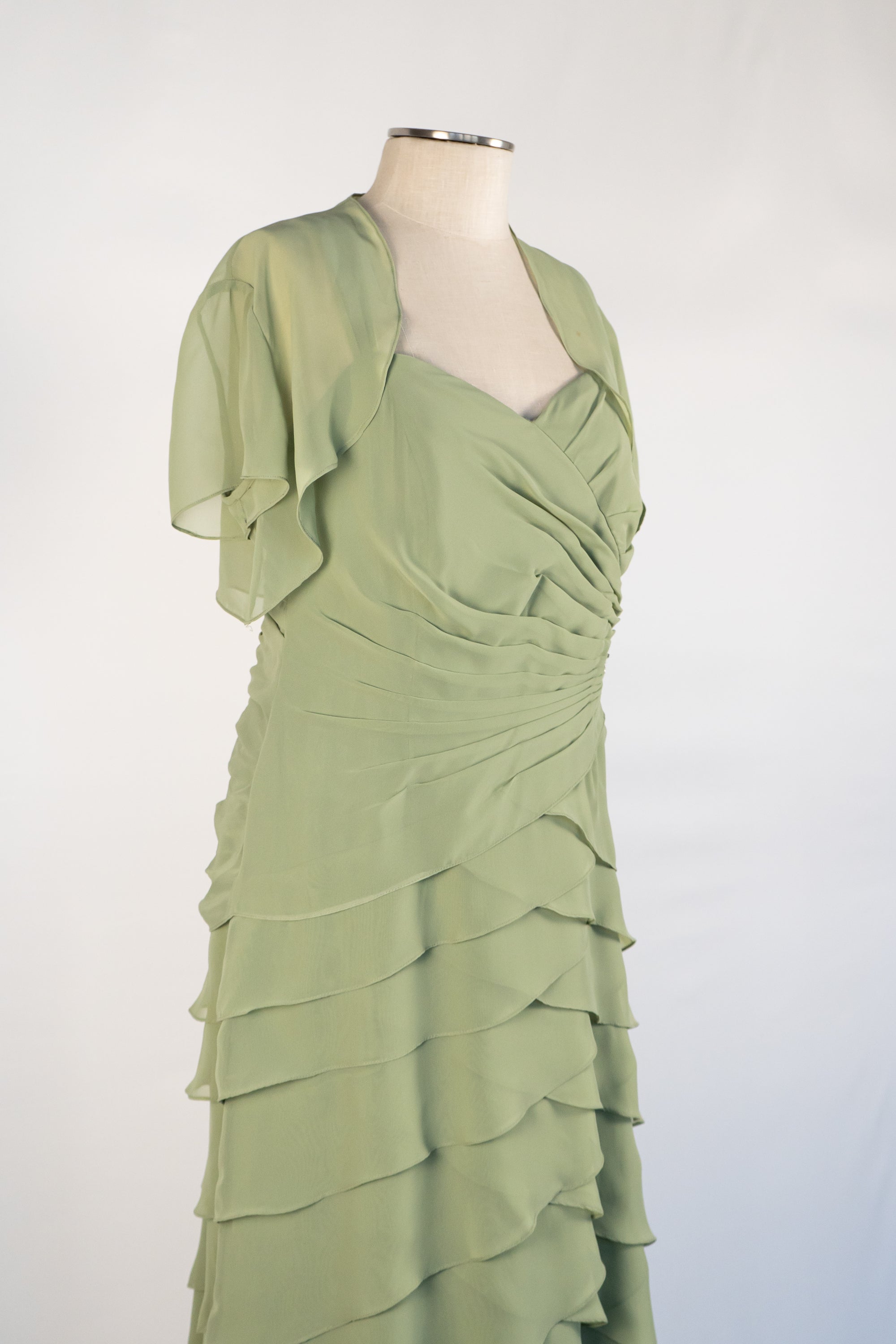 Sage Green Full Length Dress with Bolero Jacket