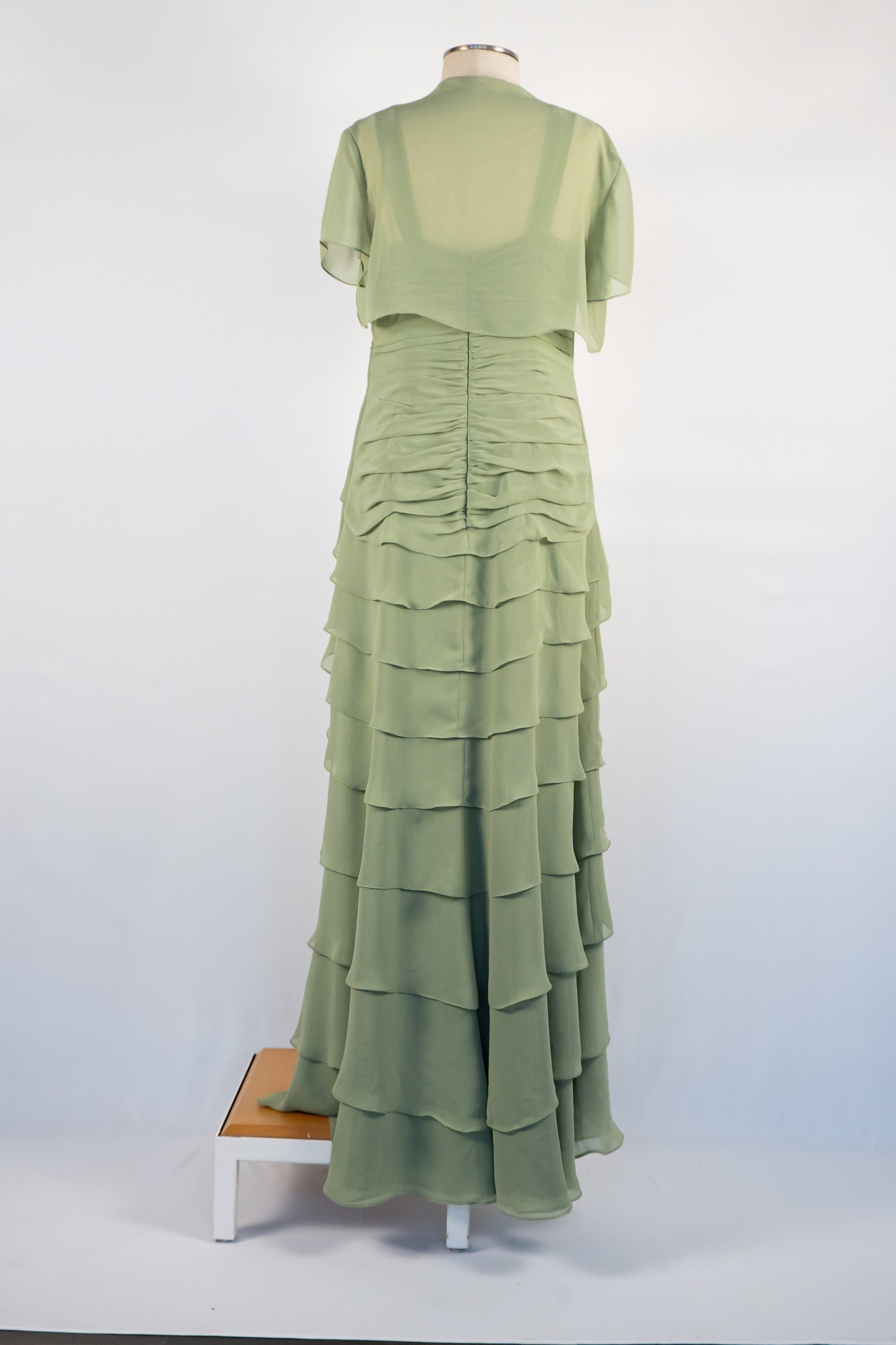 Sage Green Full Length Dress with Bolero Jacket