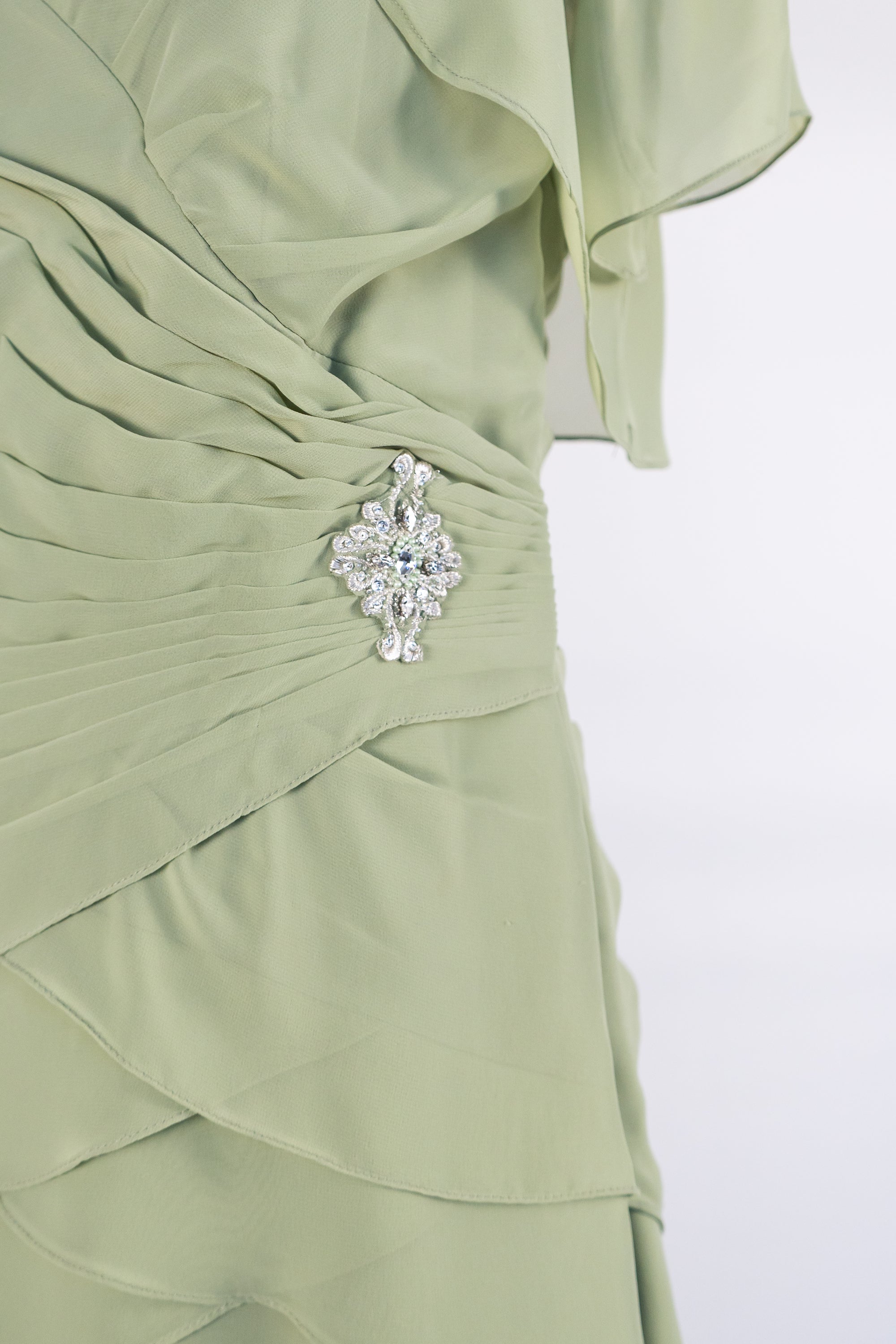 Sage Green Full Length Dress with Bolero Jacket