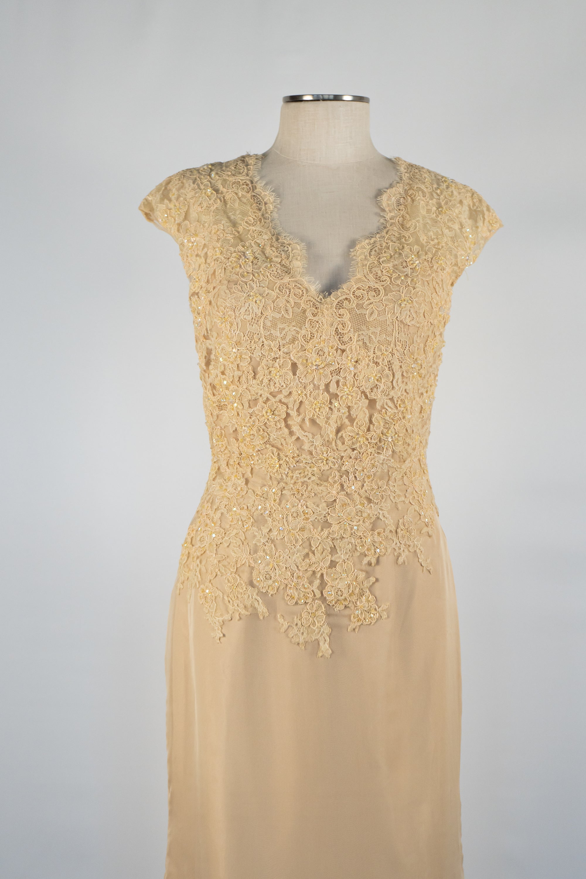 Beige Full Length Dress