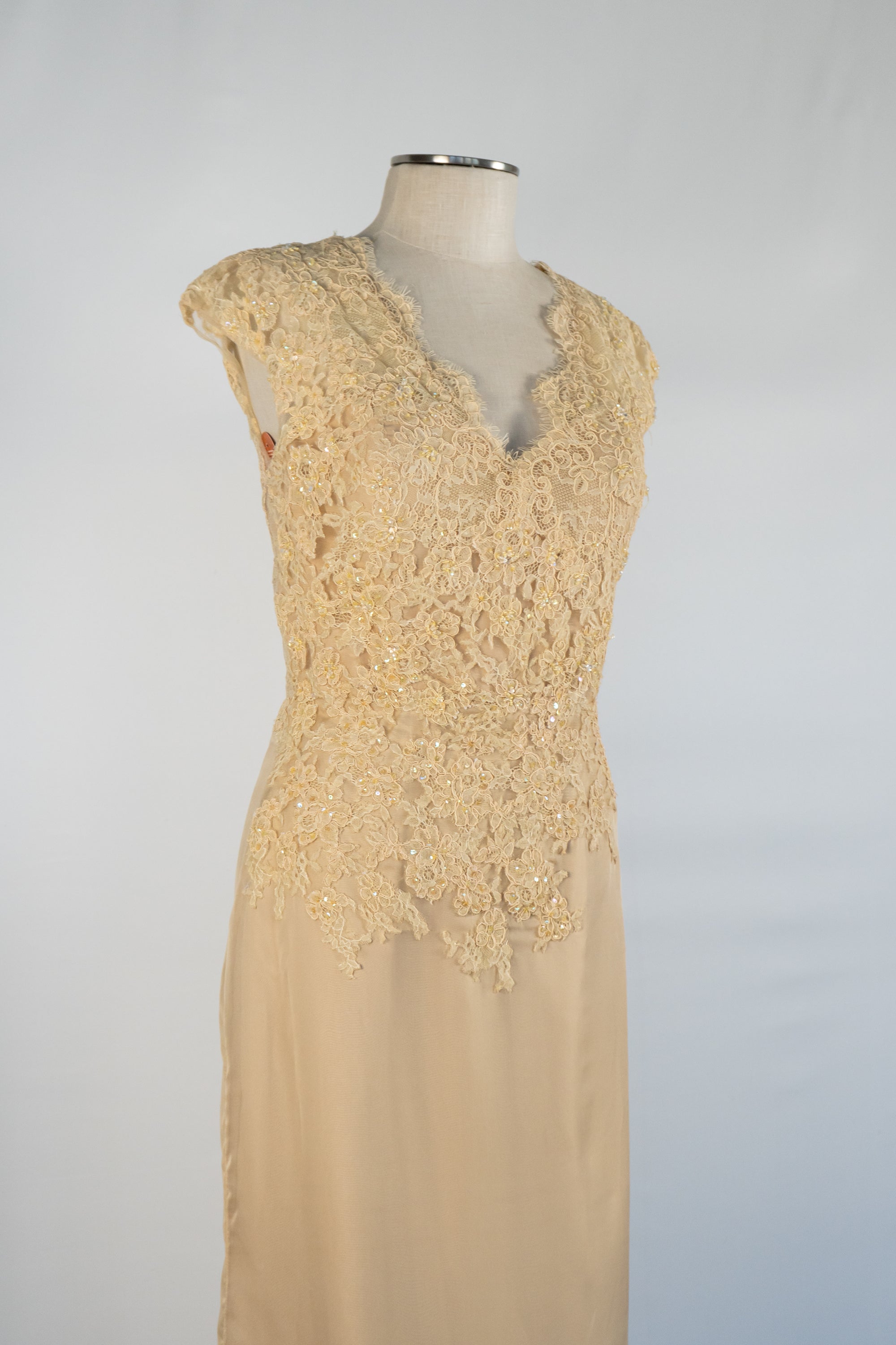 Beige Full Length Dress