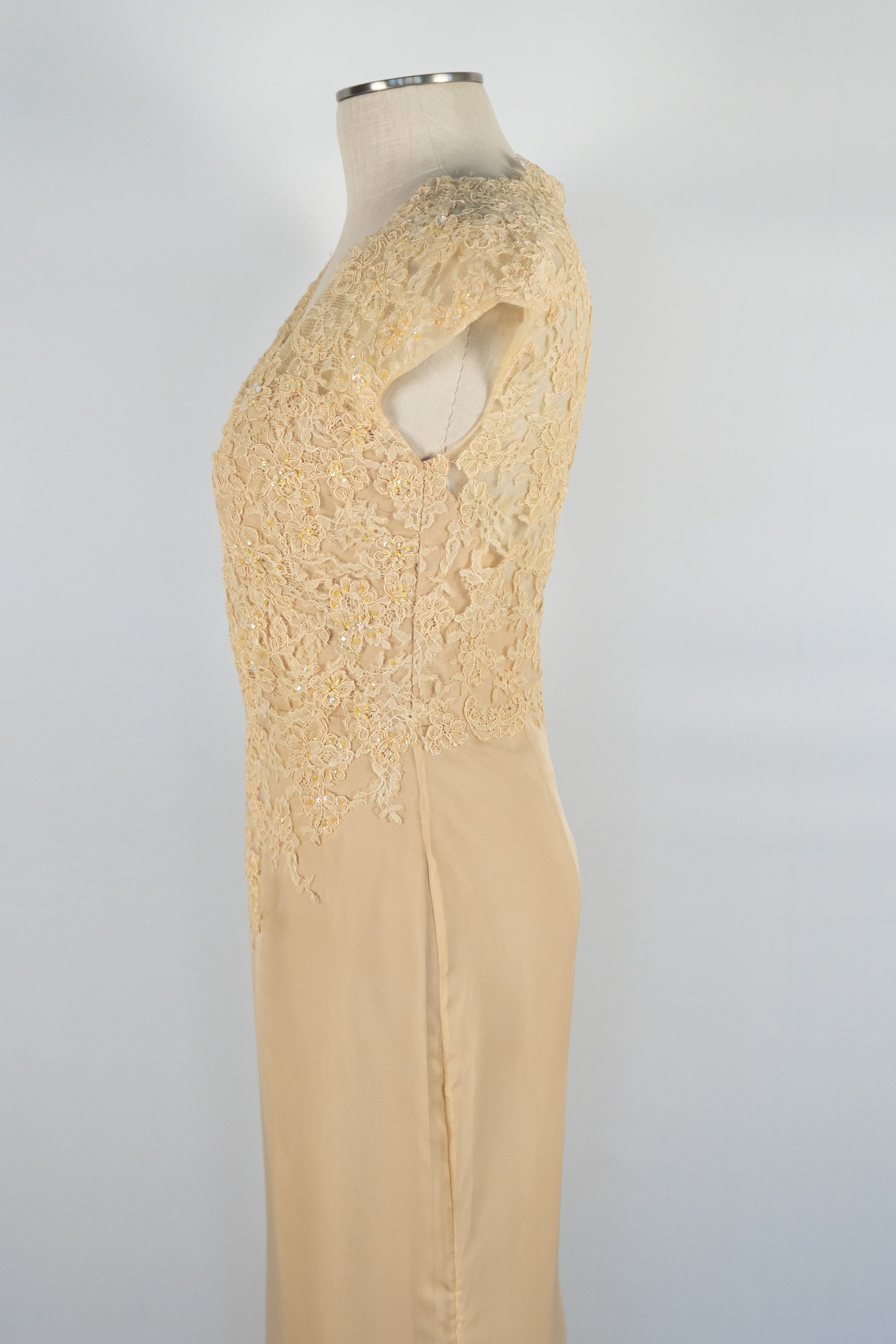 Beige Full Length Dress