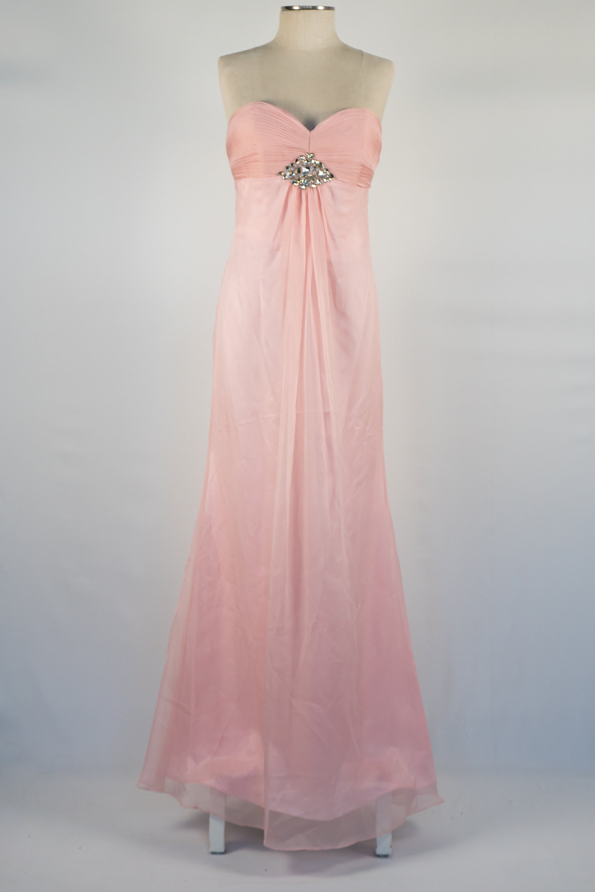 Blush Pink Strapless Full Length Dress