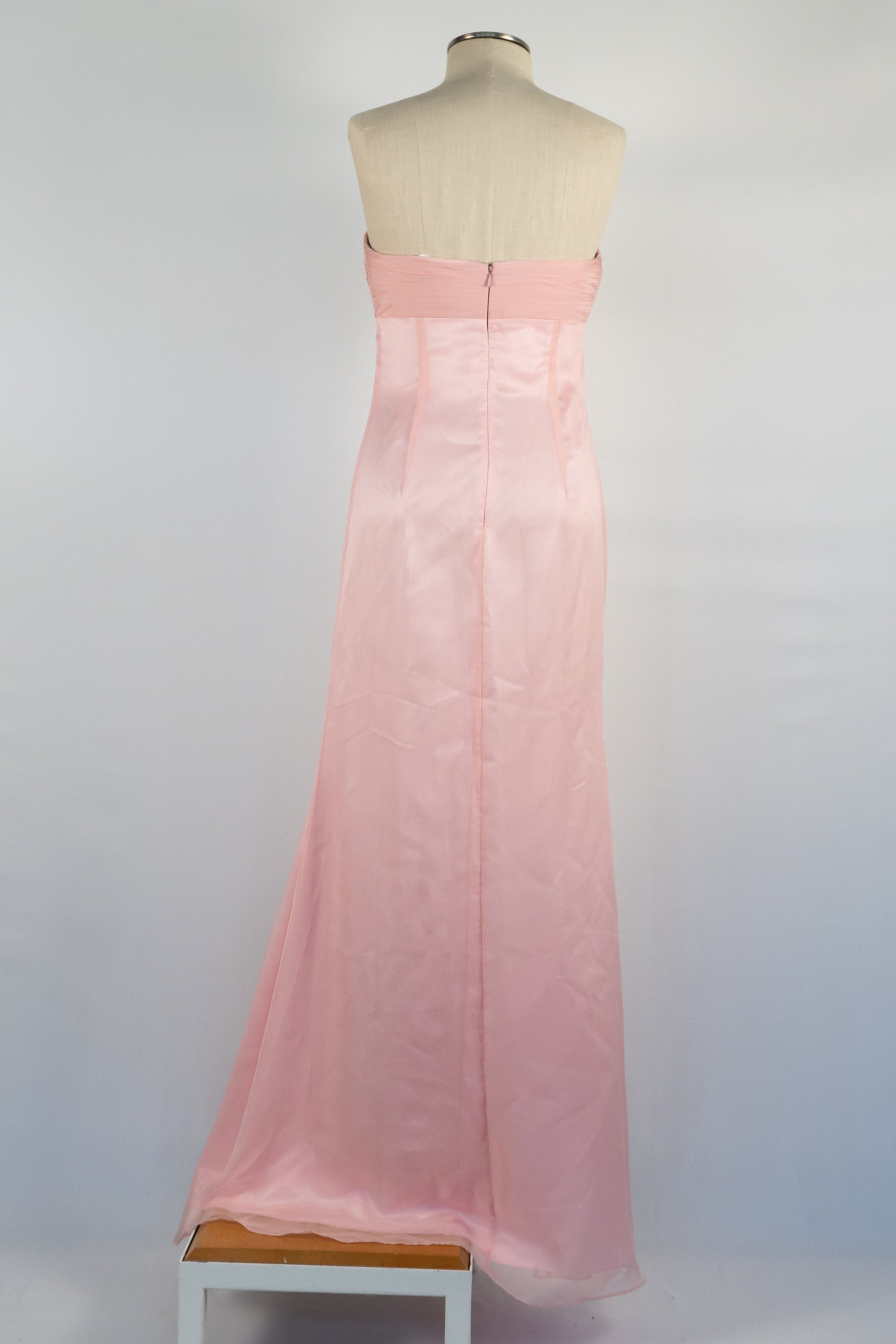 Blush Pink Strapless Full Length Dress