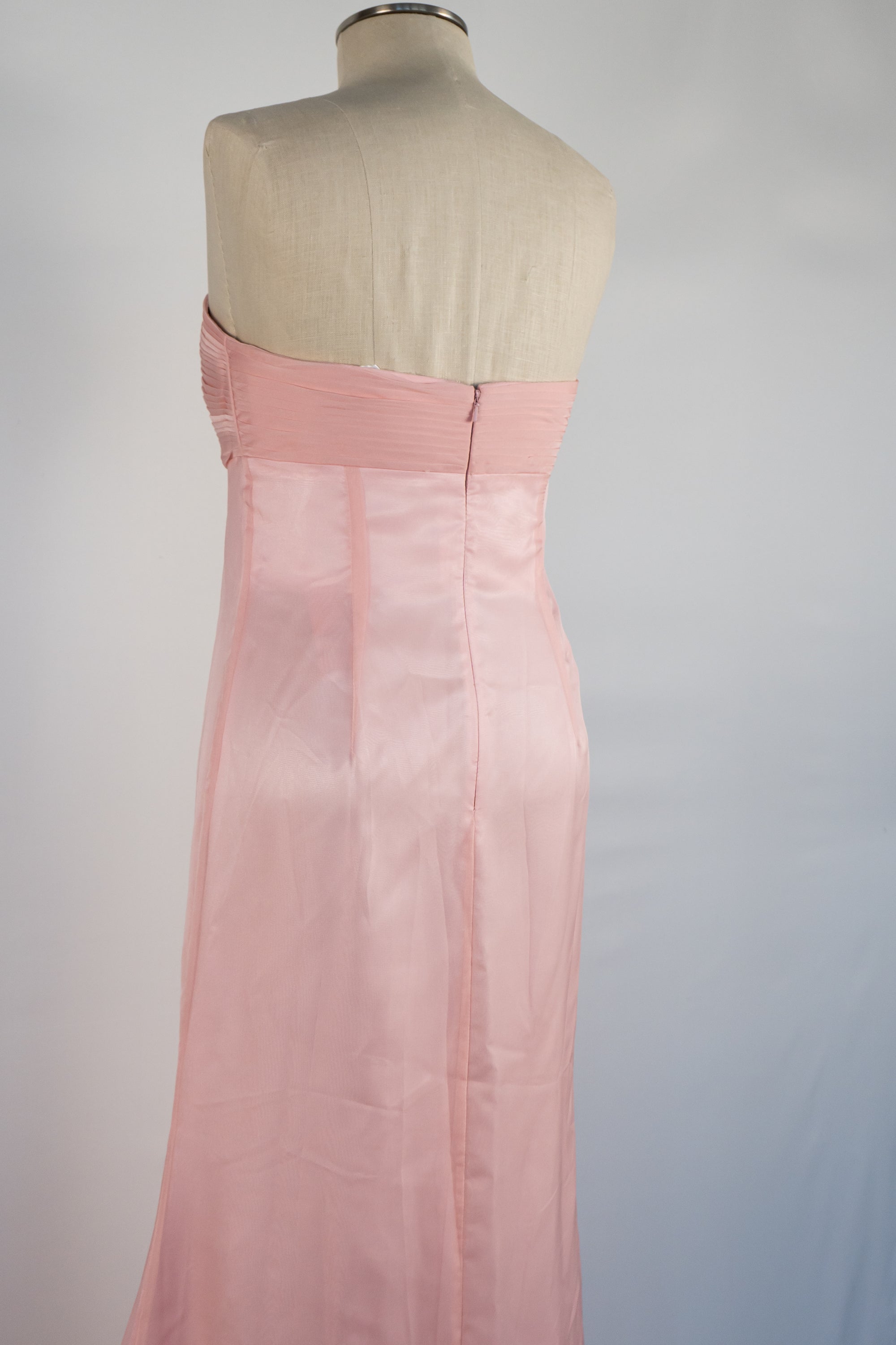 Blush Pink Strapless Full Length Dress