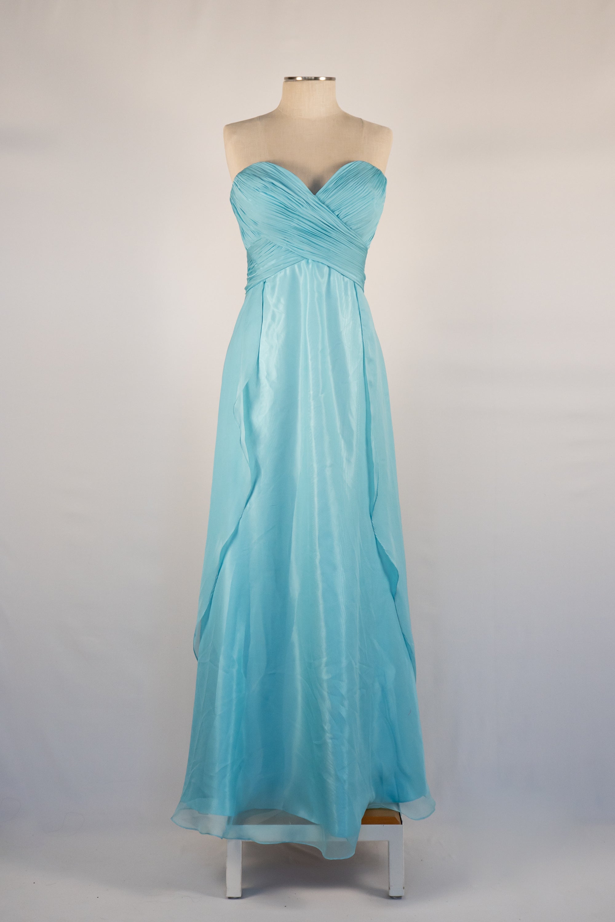 Great Lakes Blue Strapless Full Length Dress