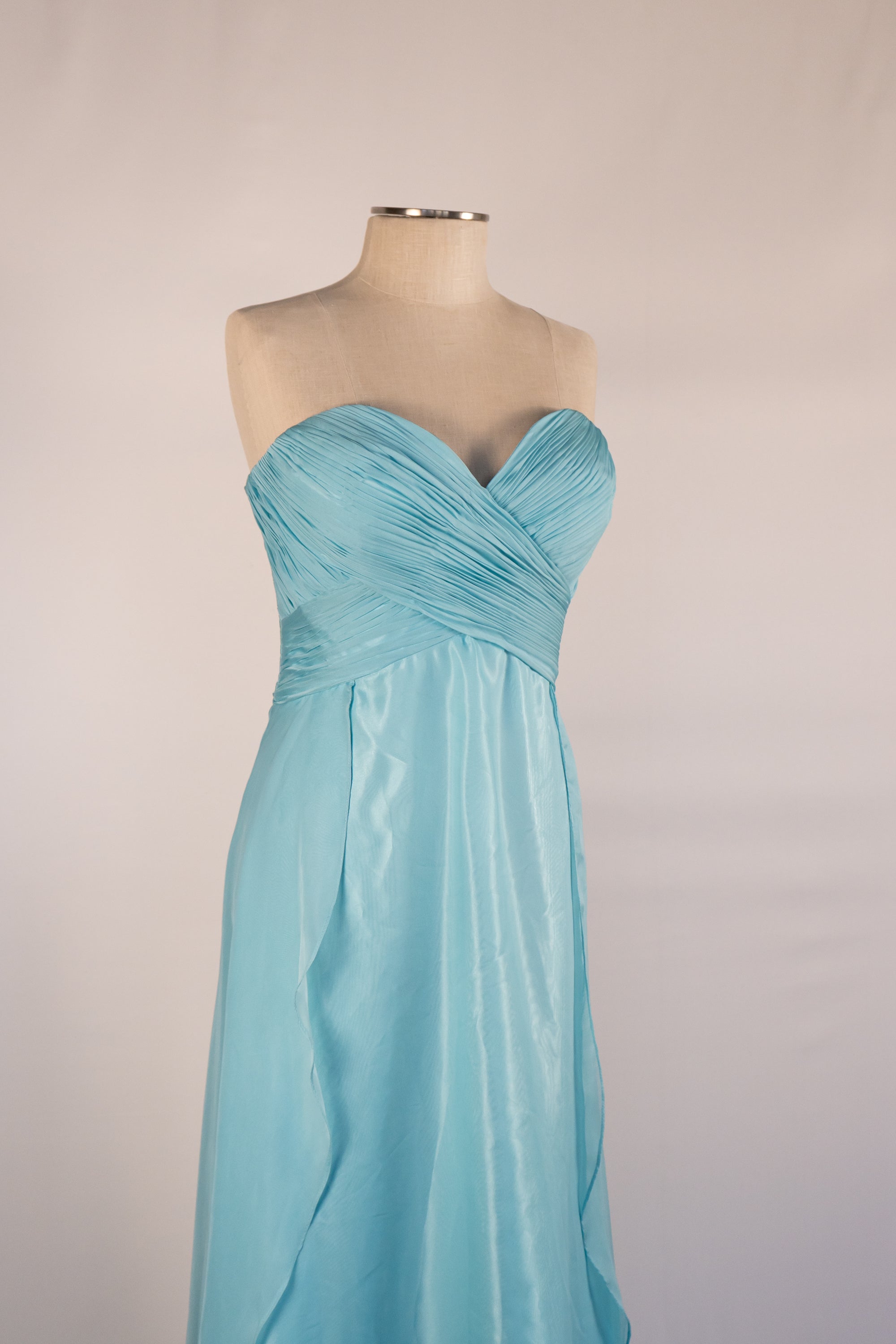 Great Lakes Blue Strapless Full Length Dress