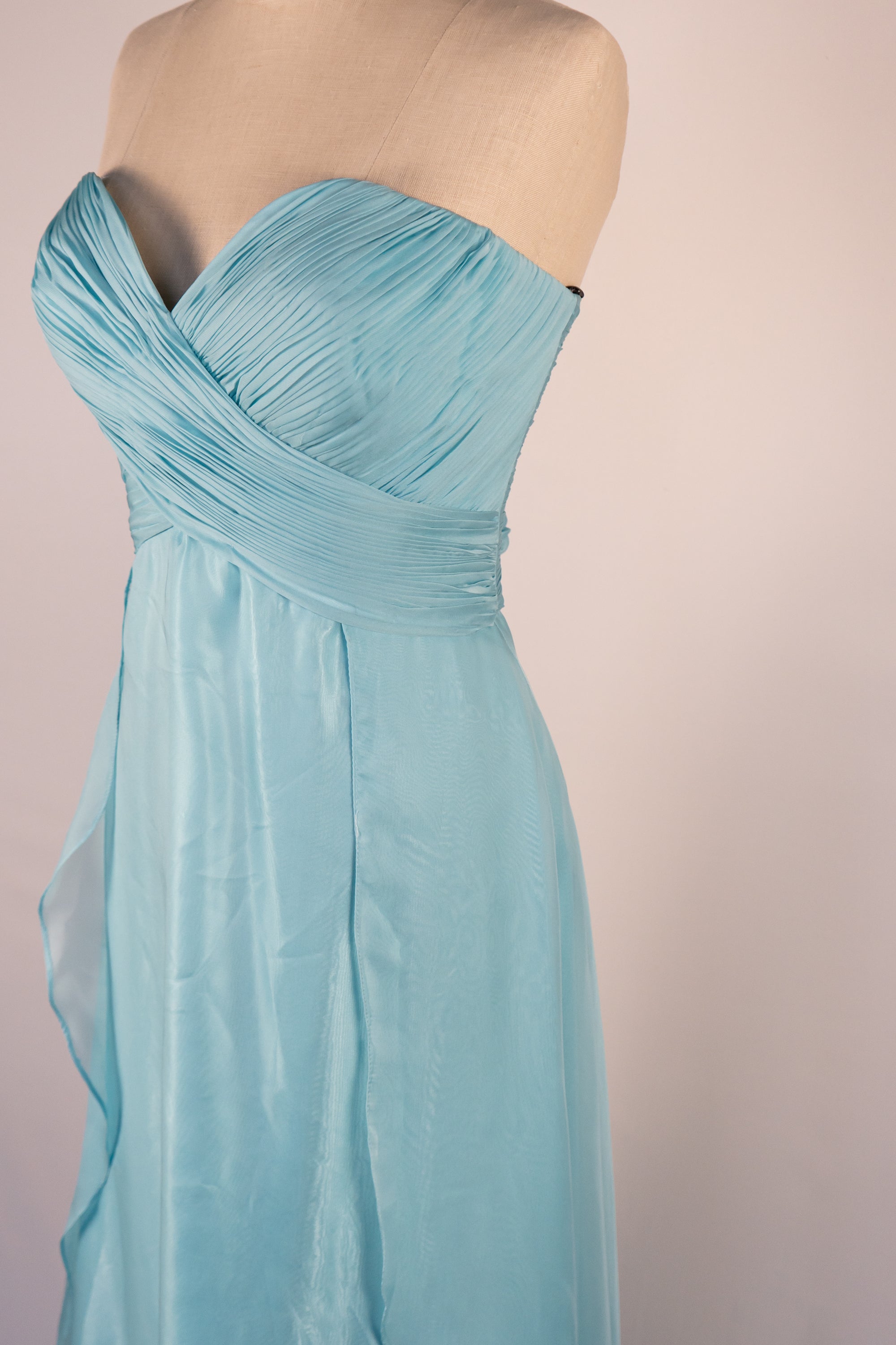 Great Lakes Blue Strapless Full Length Dress