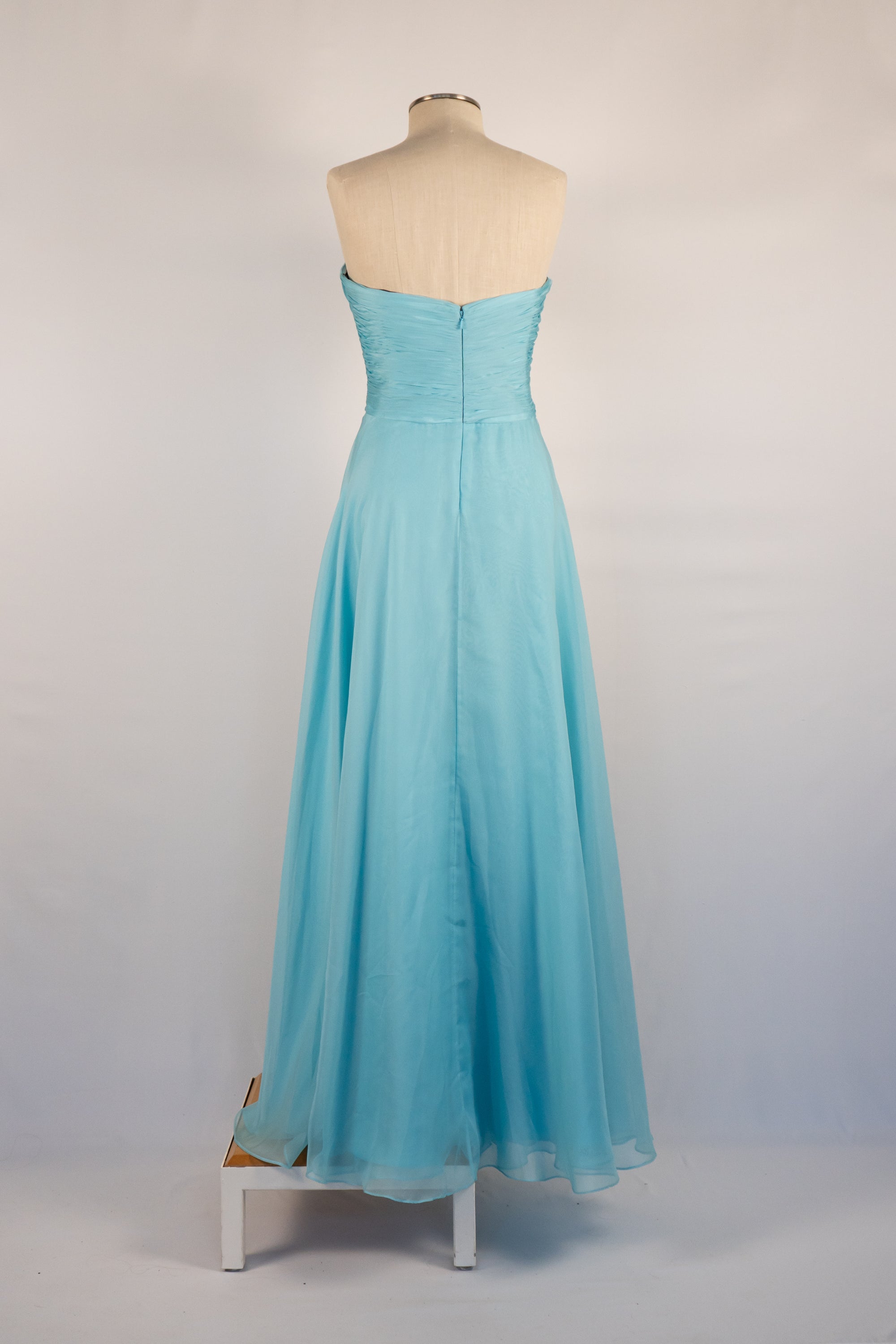 Great Lakes Blue Strapless Full Length Dress