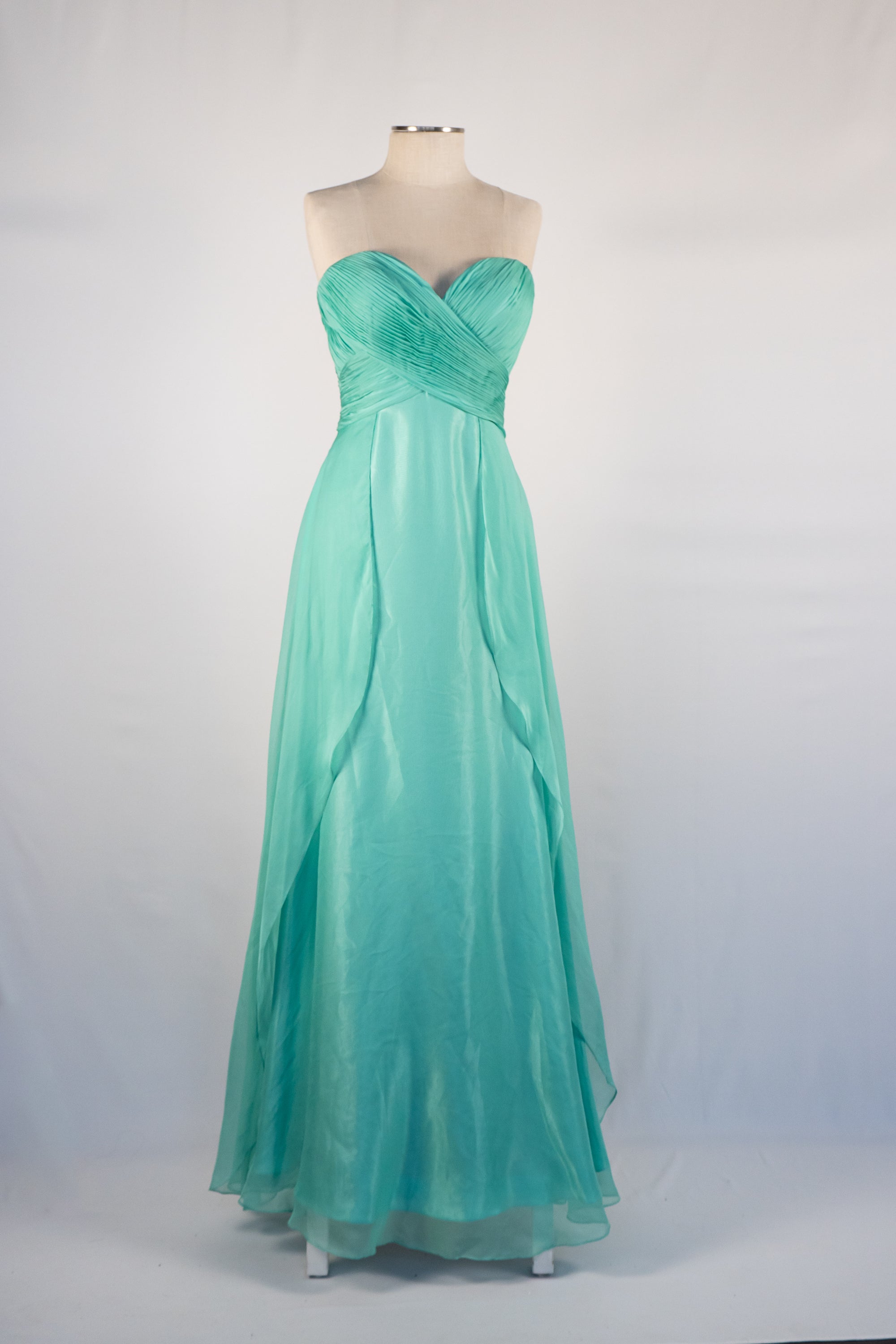 Mint Green Strapless Full Length Dress