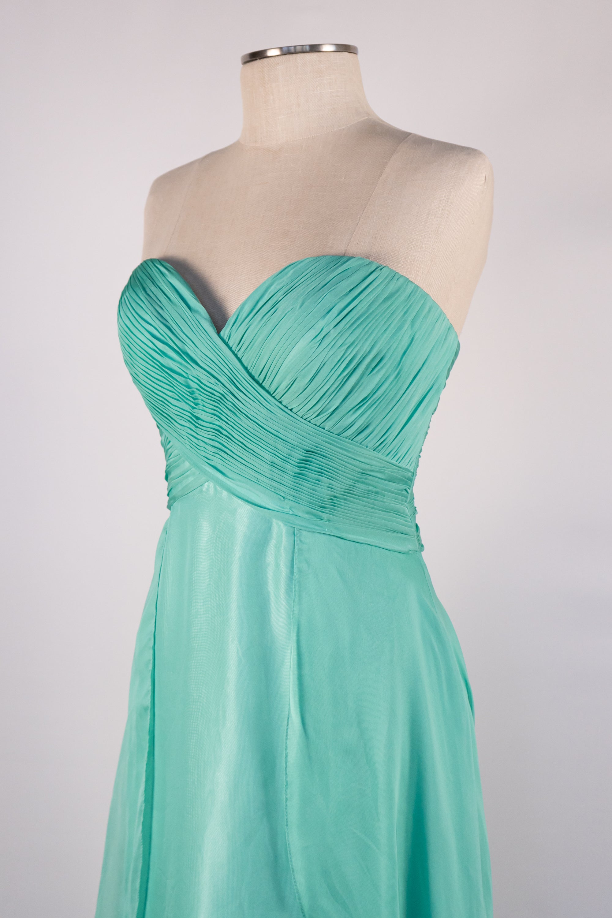 Mint Green Strapless Full Length Dress