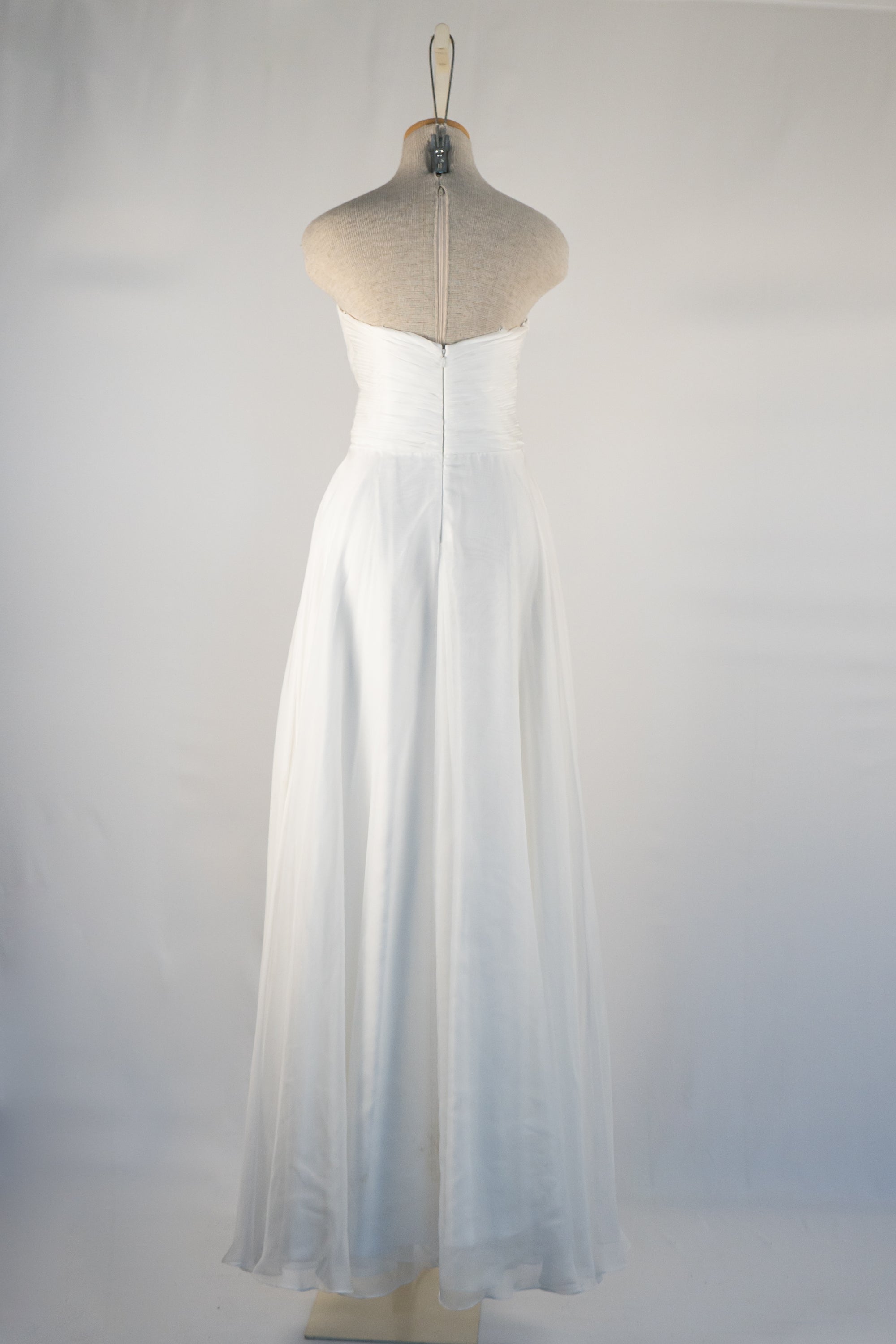 White Strapless Full Length Dress