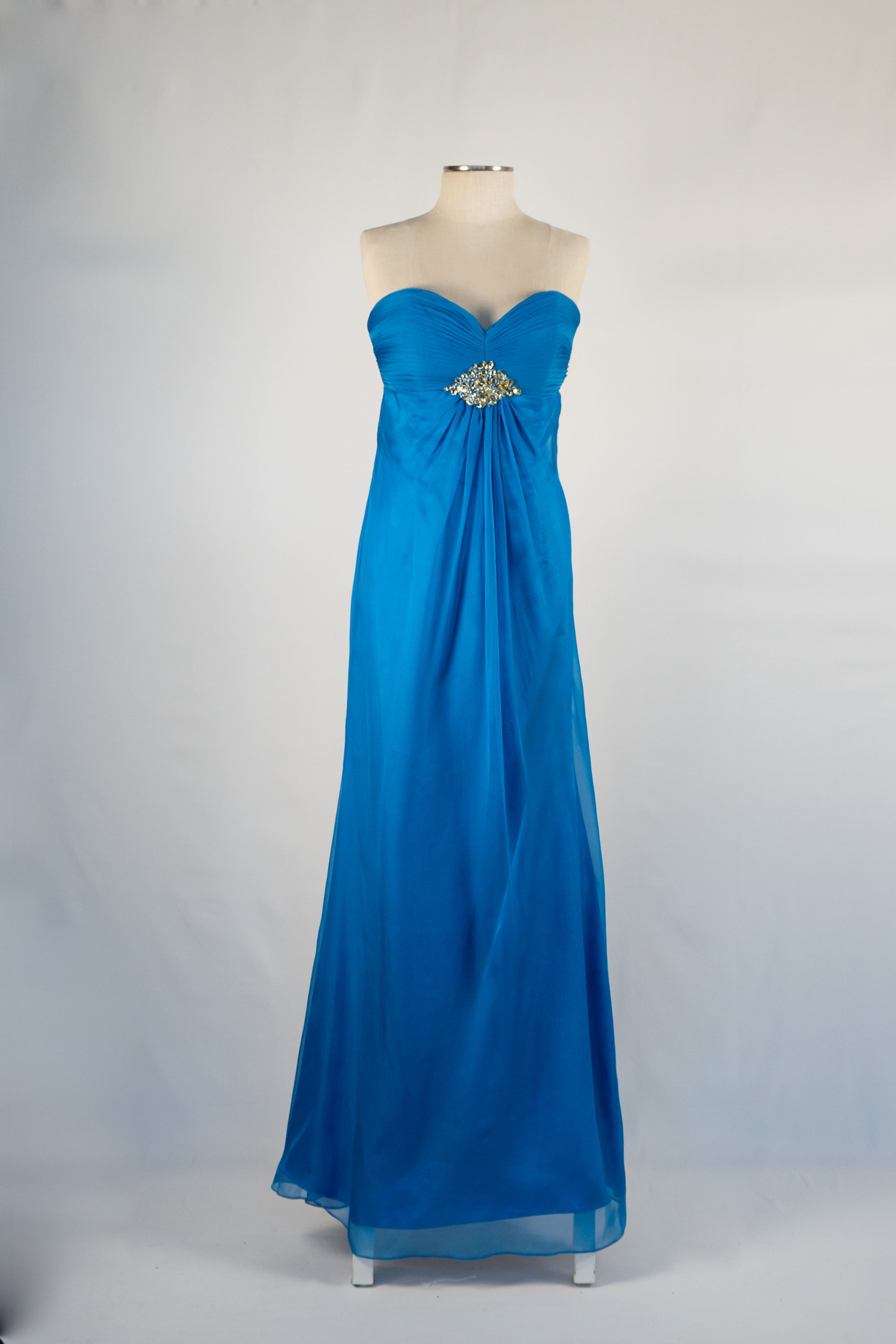 Royal Blue Strapless Full Length Dress