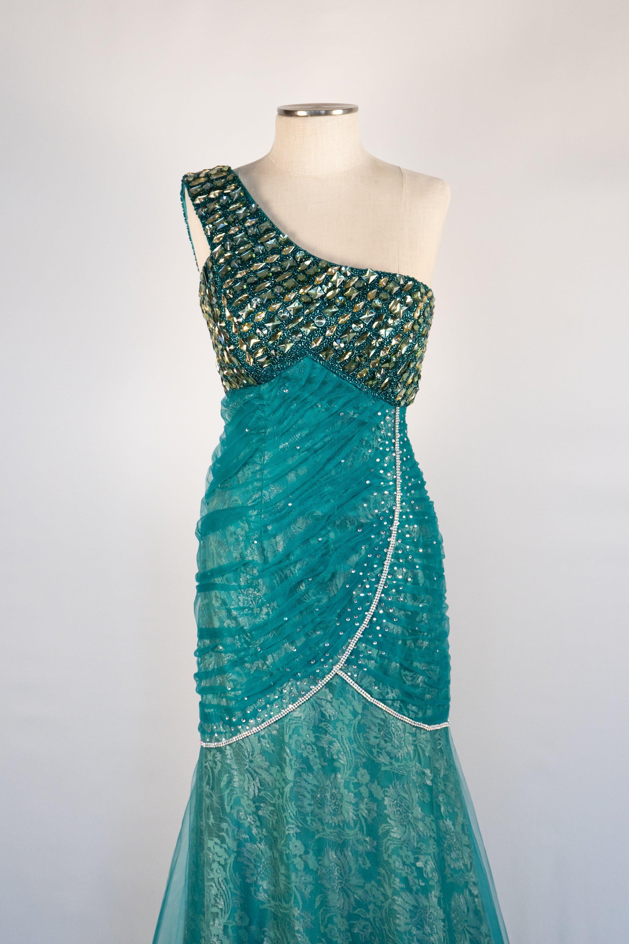 Teal Green Full Length Dress