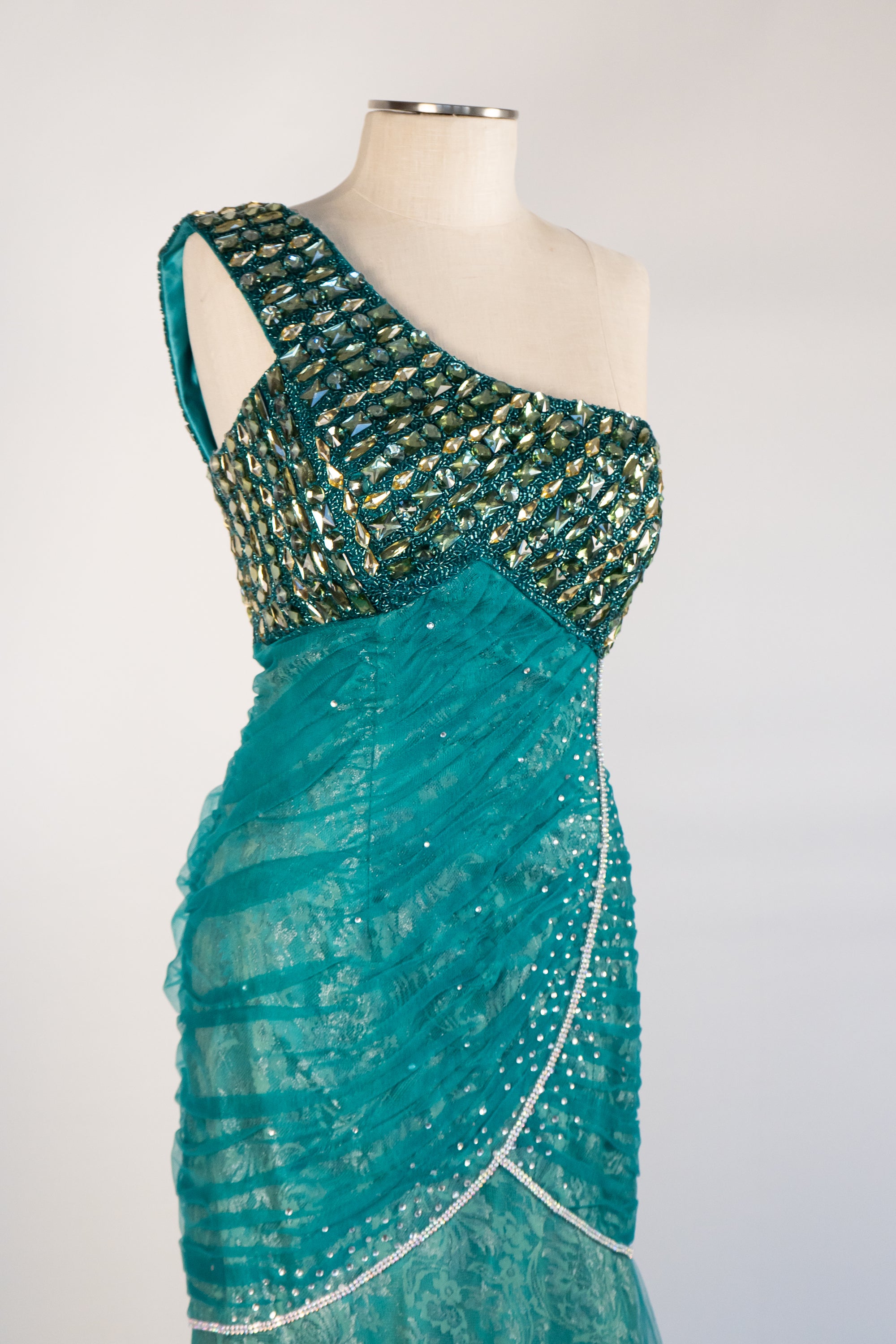 Teal Green Full Length Dress