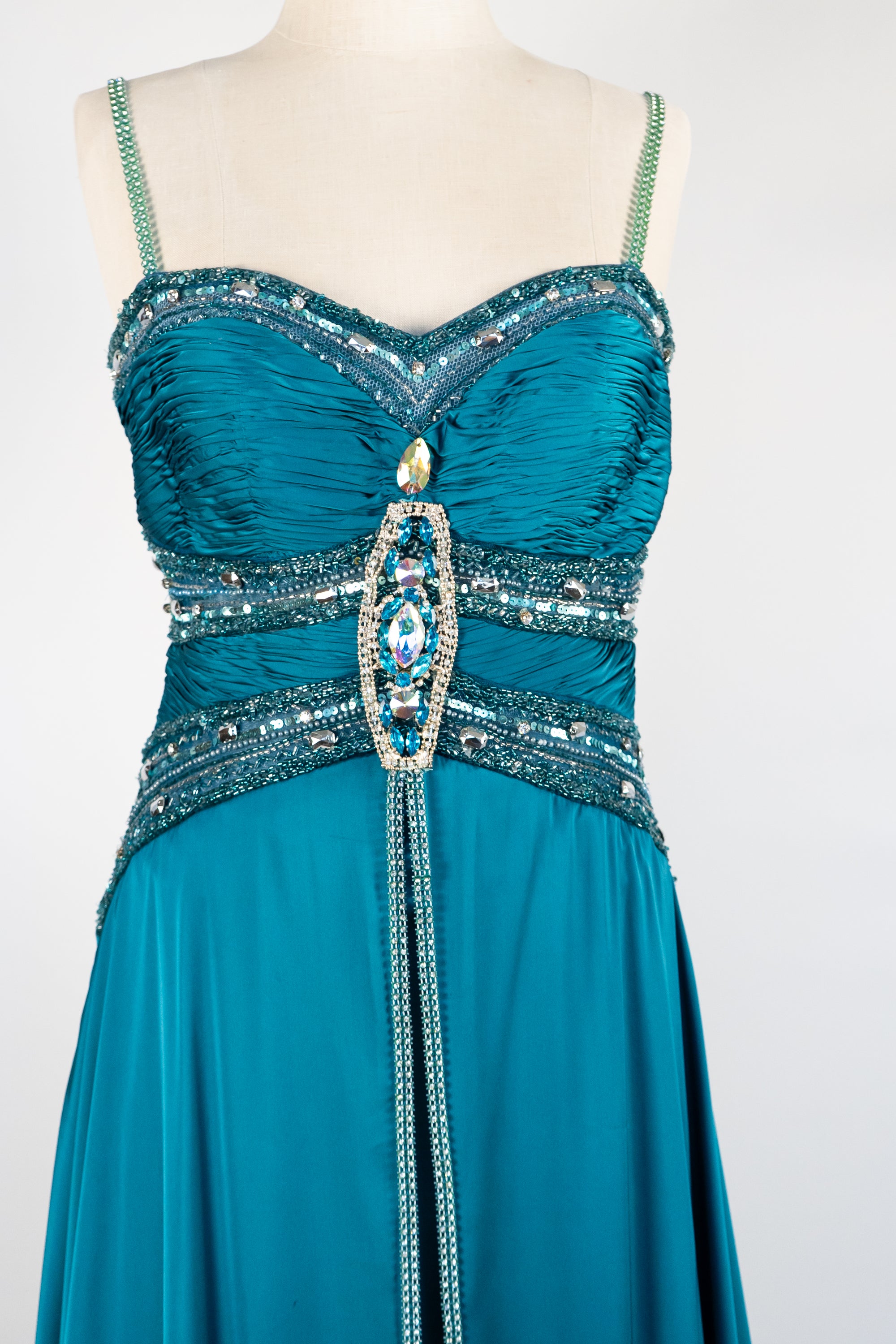 Teal Green Full Length Dress