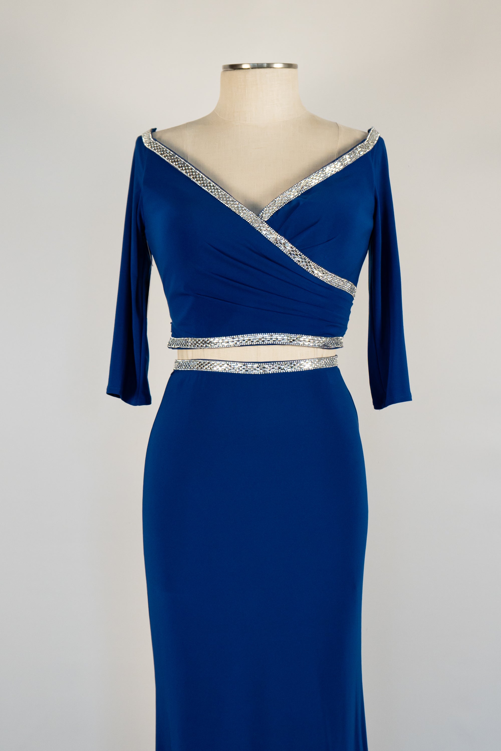 Royal Blue 2-Piece Full Length Dress