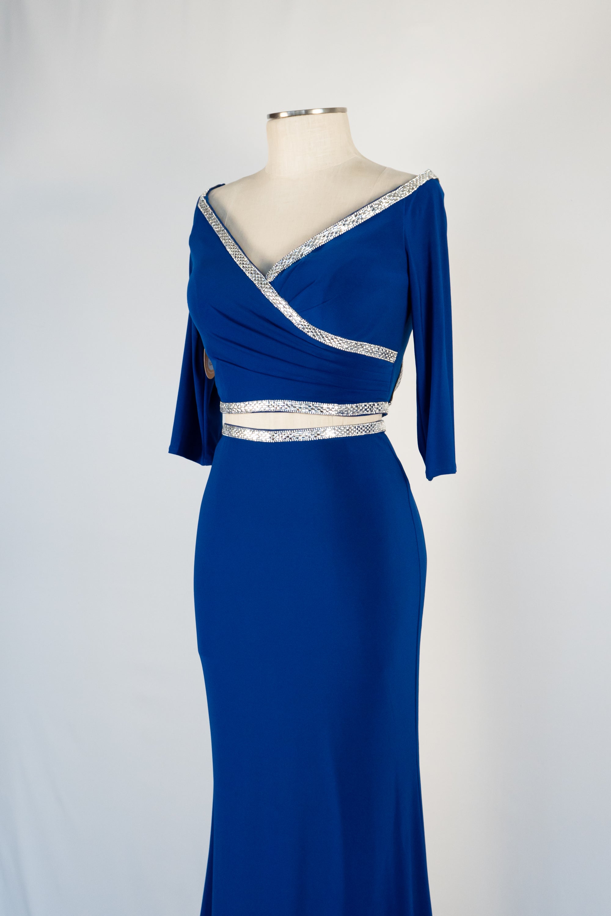 Royal Blue 2-Piece Full Length Dress