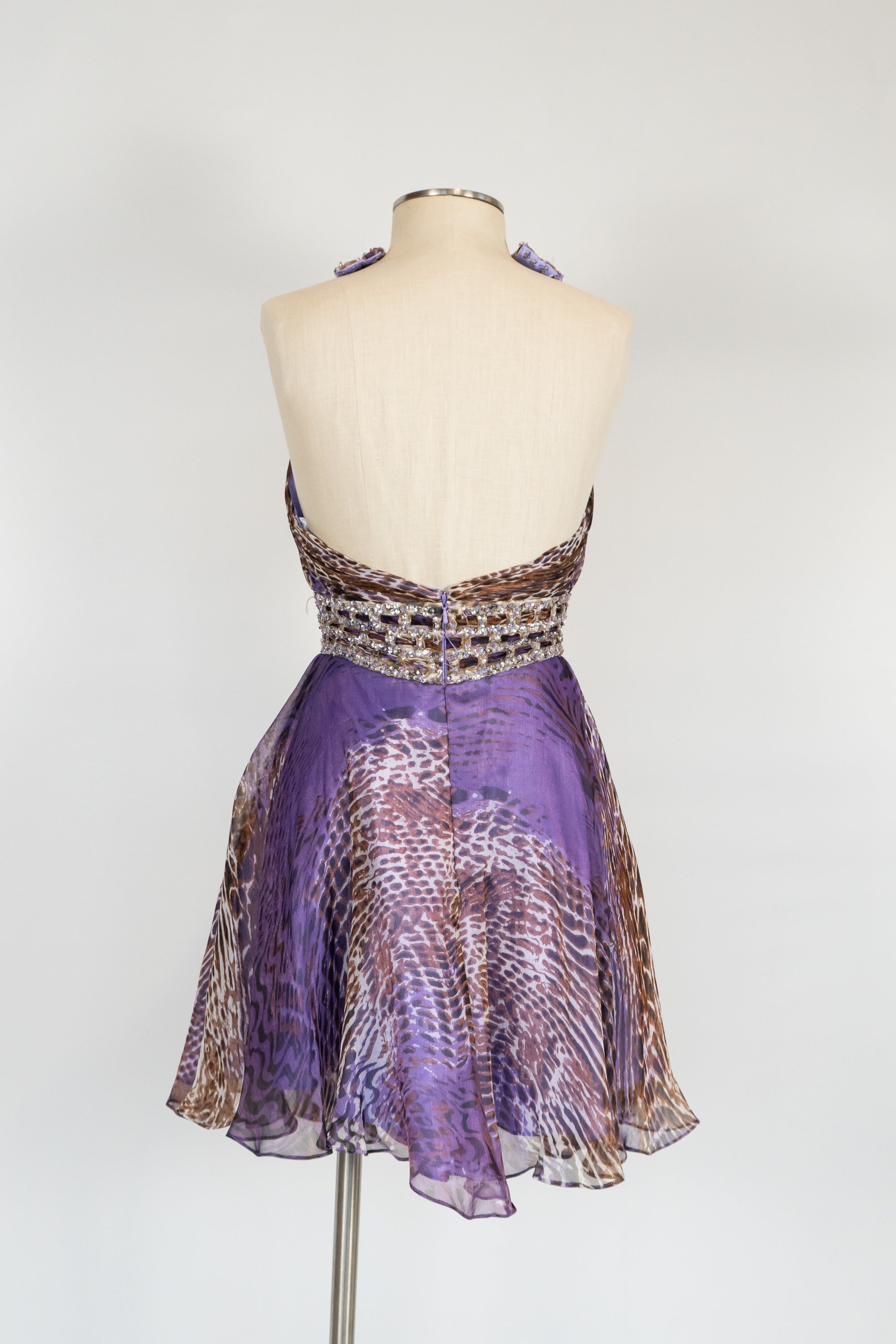 Purple Animal Print Short Dress