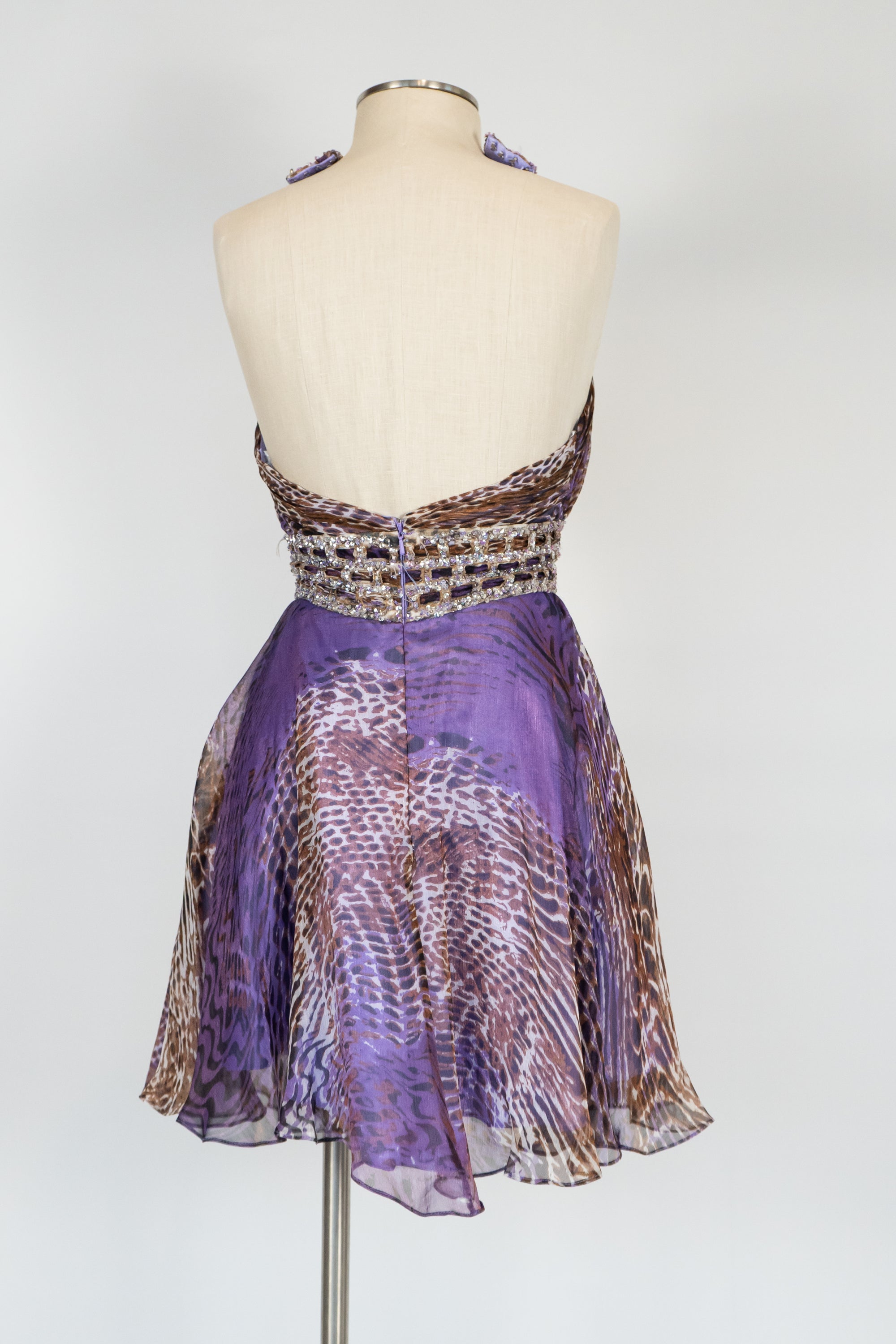 Purple Animal Print Short Dress