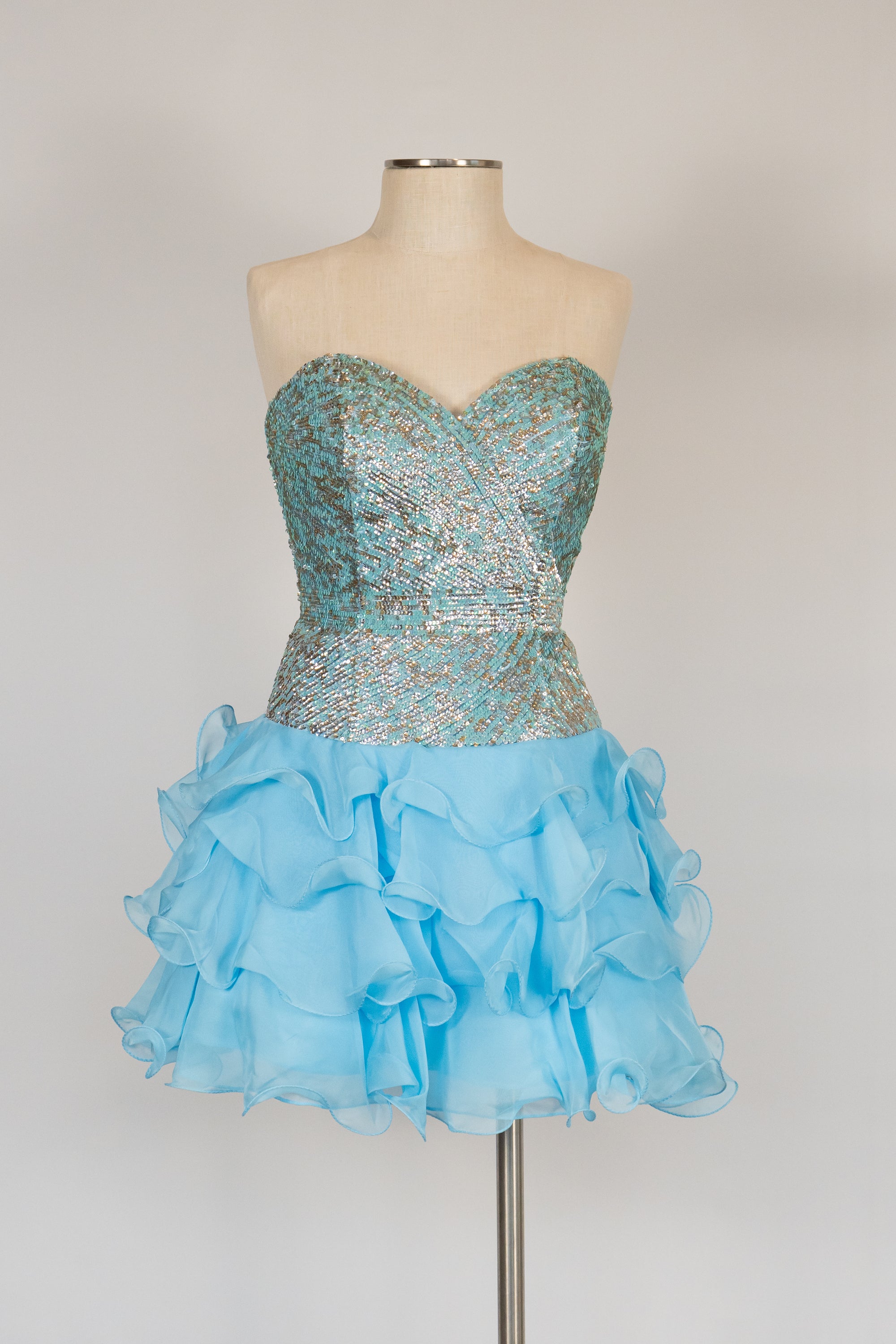 Baby Blue Short Dress by Sherri Hill