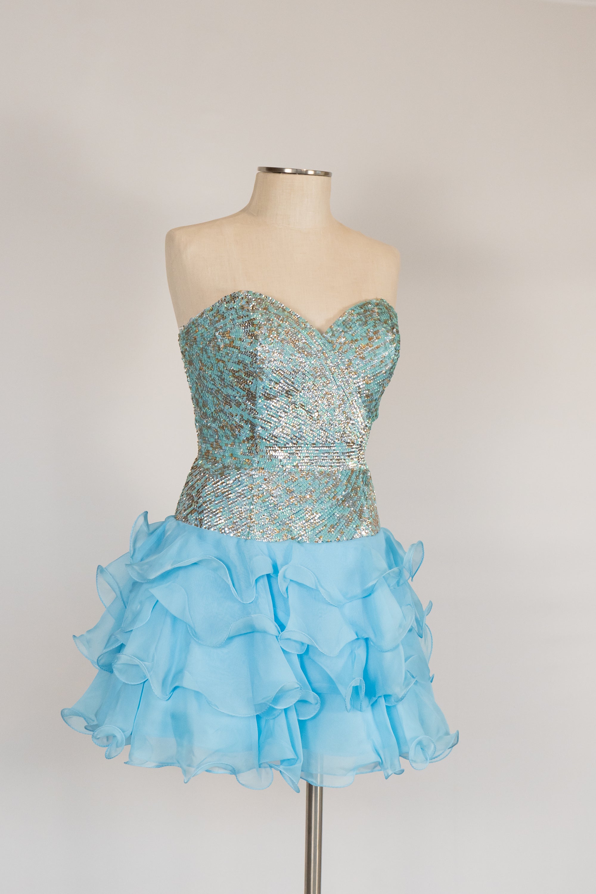 Baby Blue Short Dress by Sherri Hill