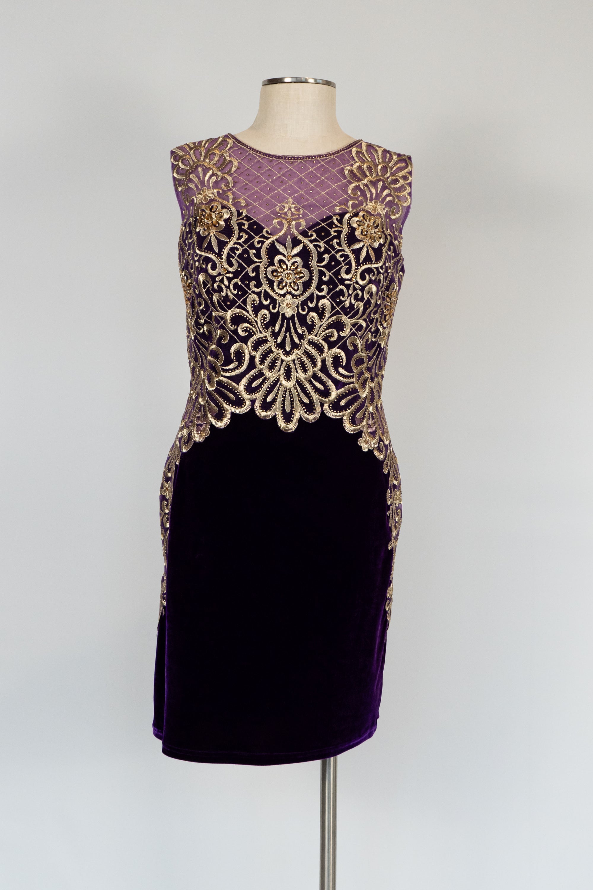 Dark Purple Velvet Short Dress