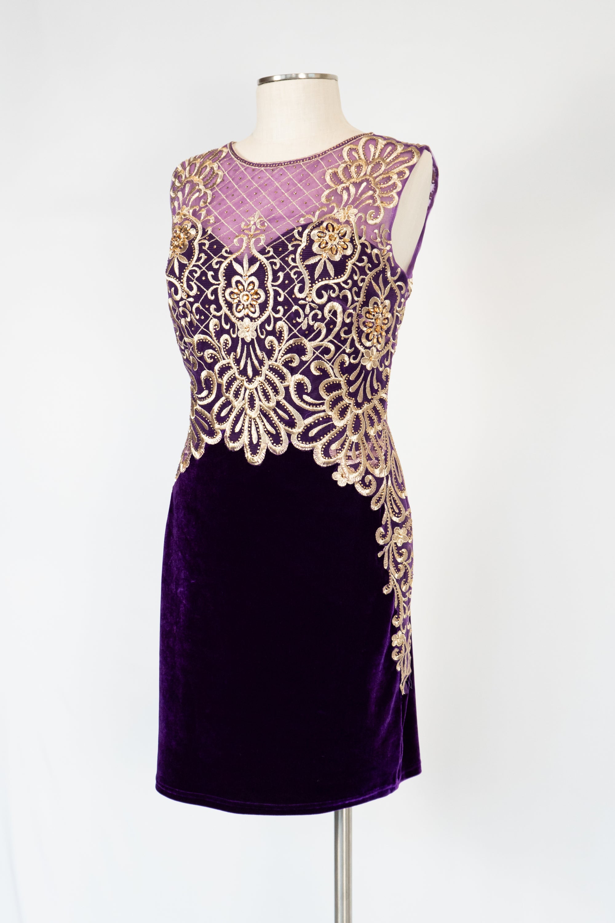 Dark Purple Velvet Short Dress