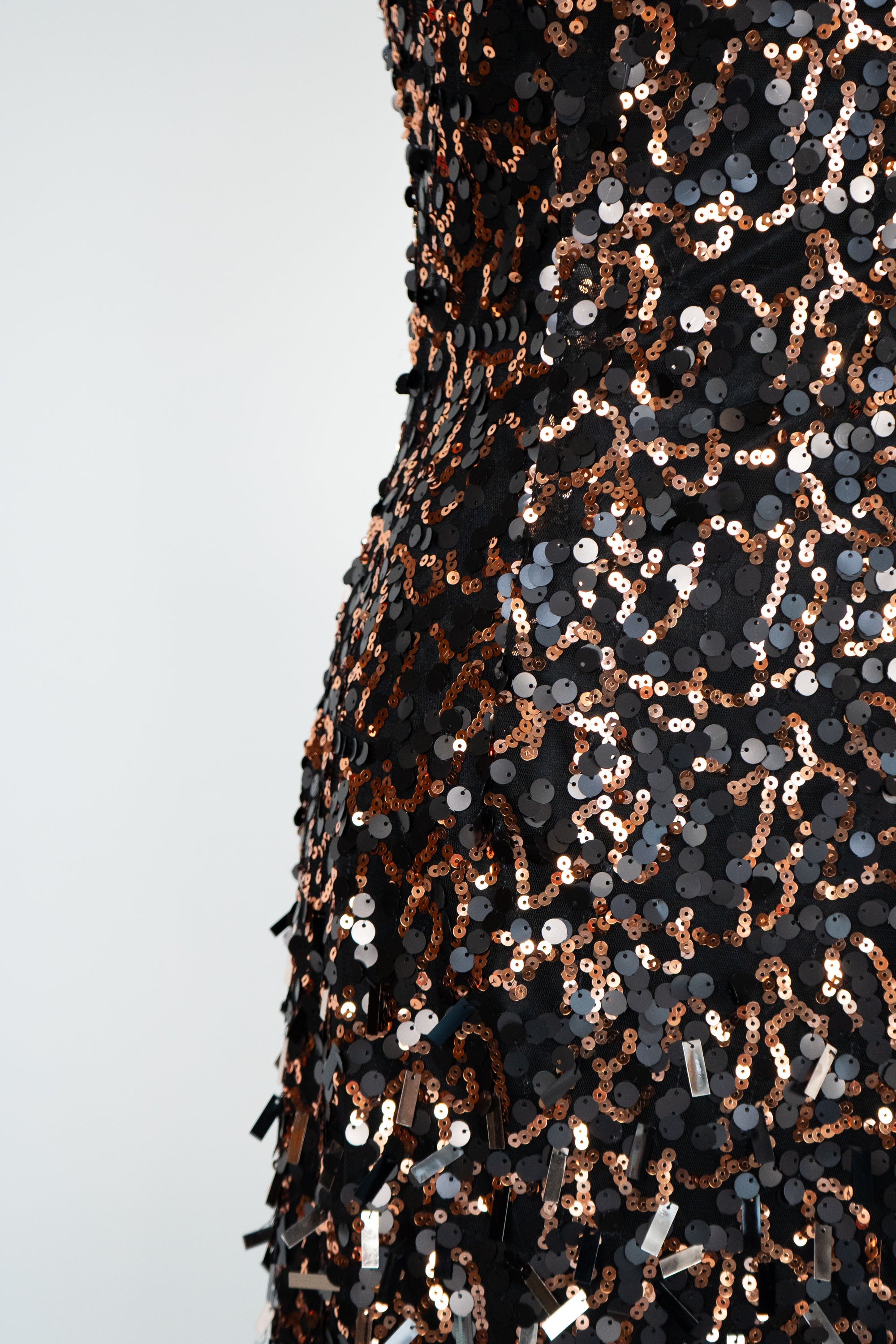 Black & Gold Sequin Short Dress