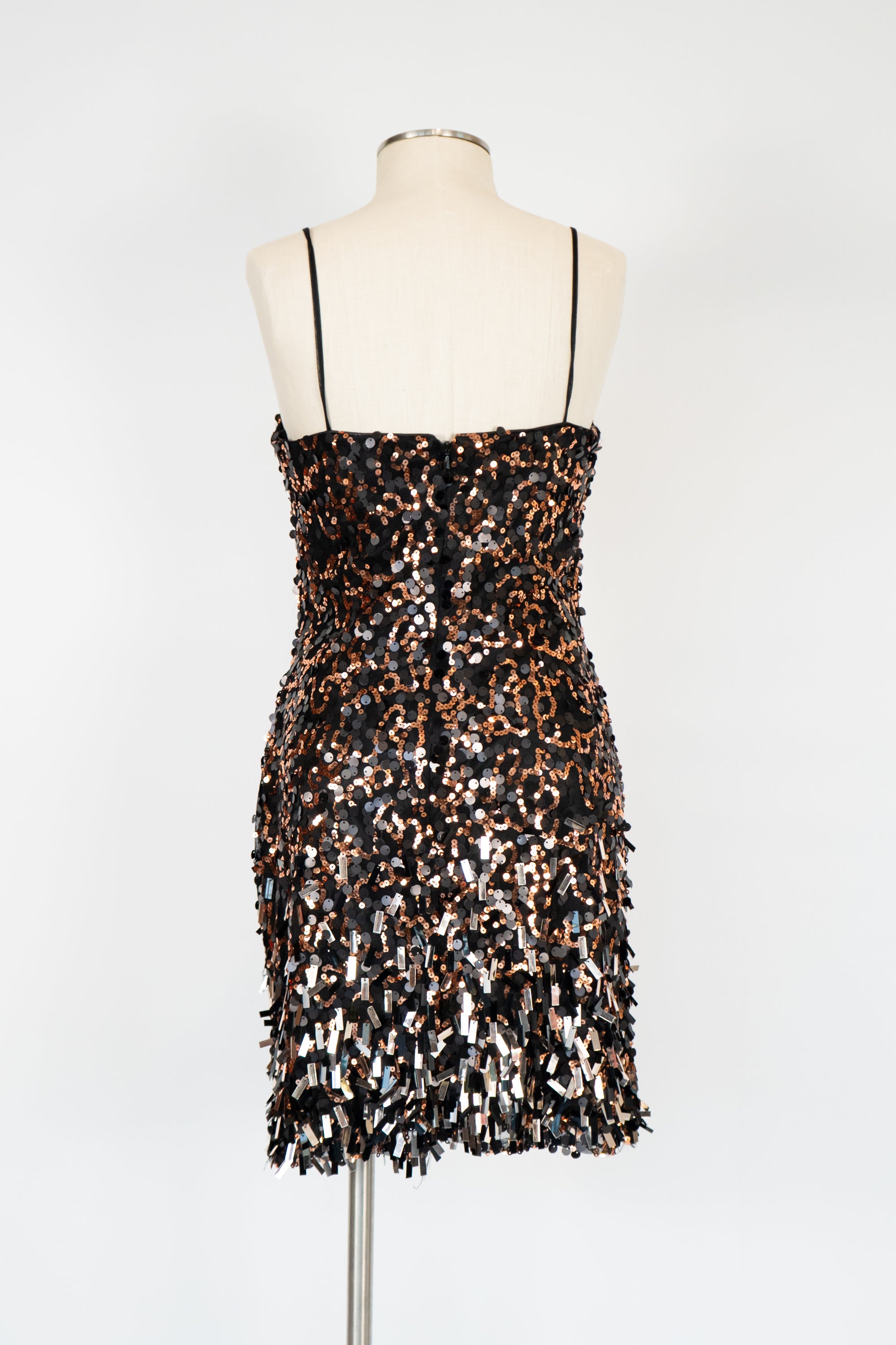 Black & Gold Sequin Short Dress